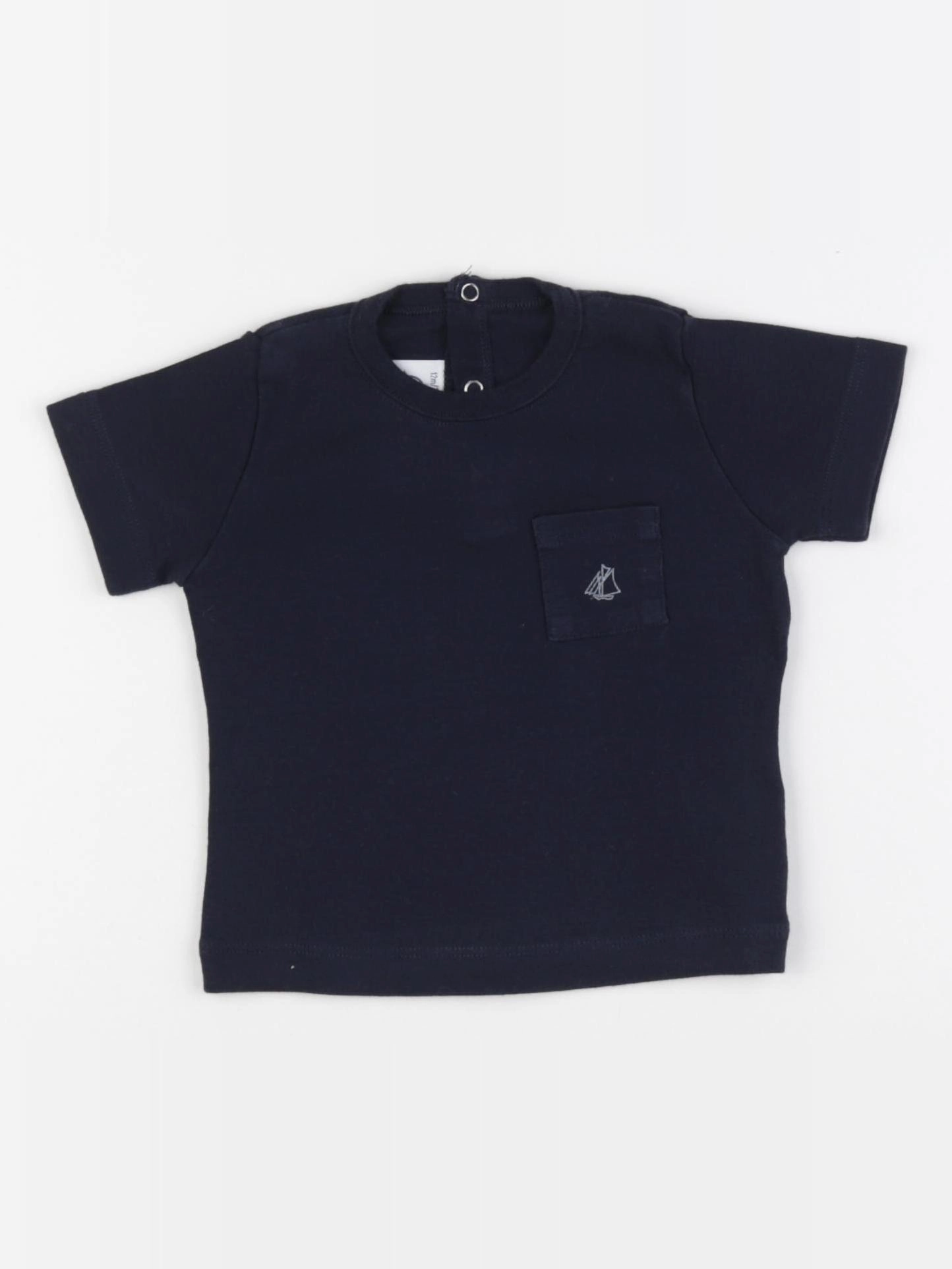 Petit Bateau - tee-shirt bleu - 12 mois