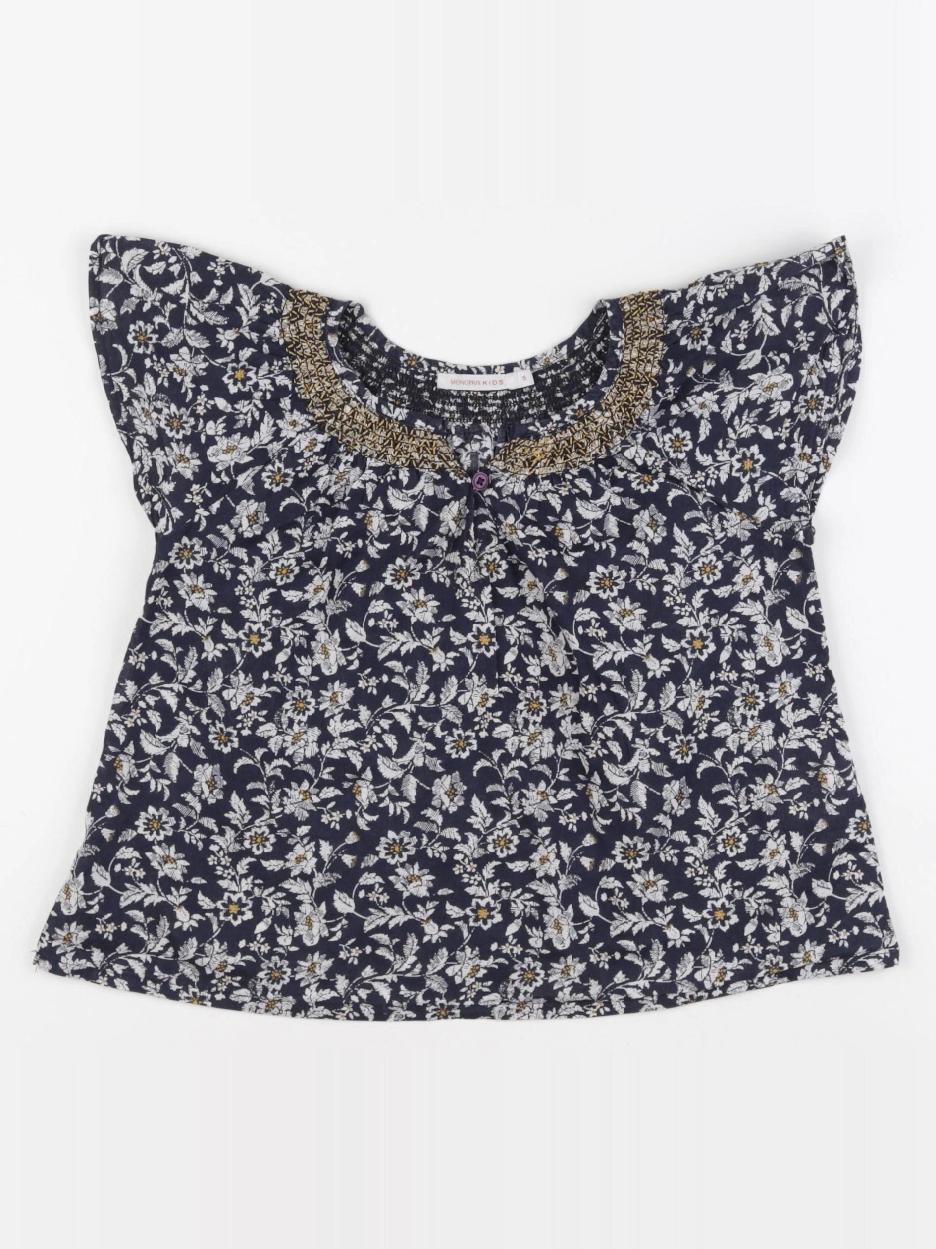 Monoprix - blouse bleu - 5 ans