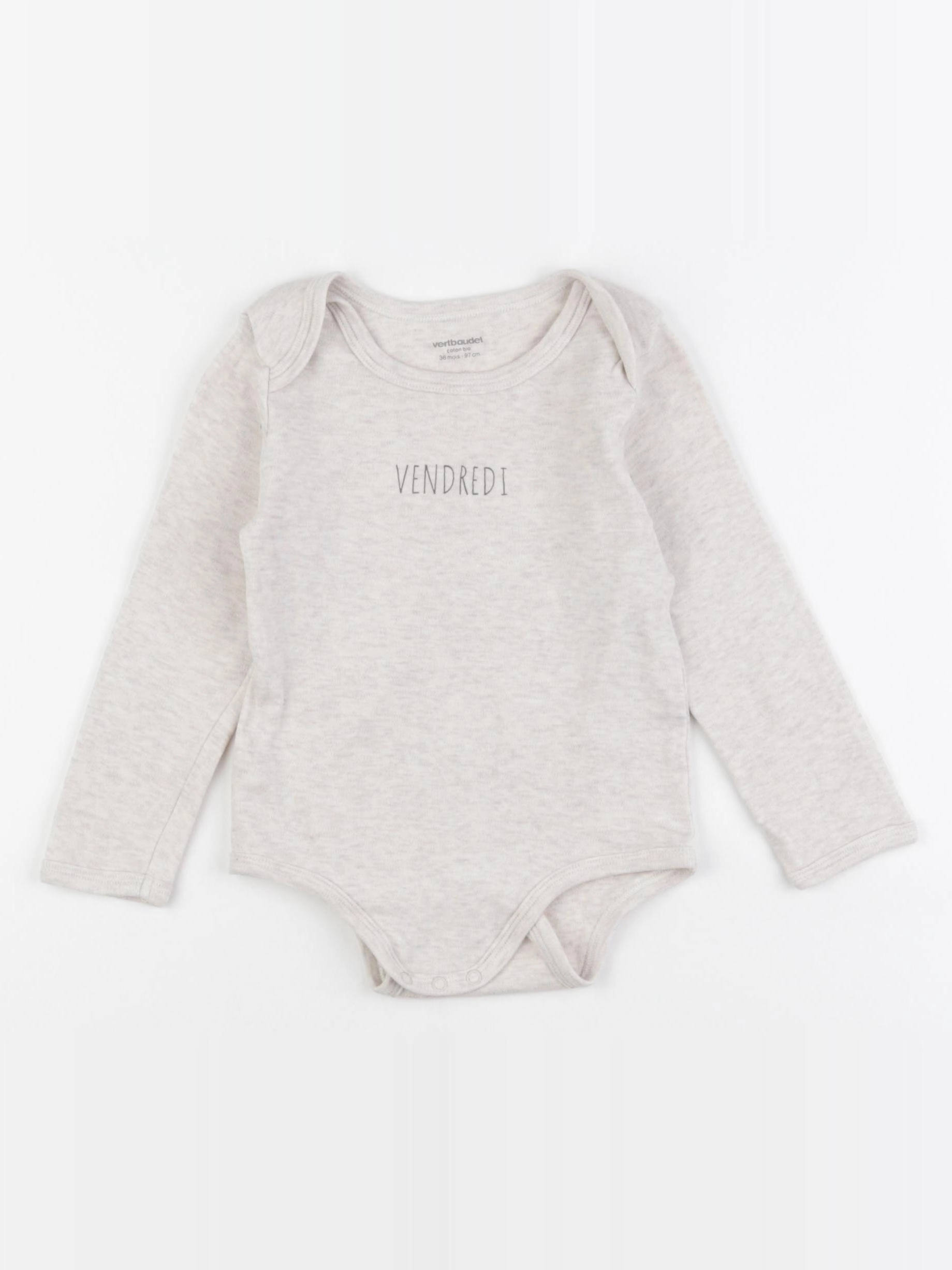Vertbaudet - body beige - 36 mois