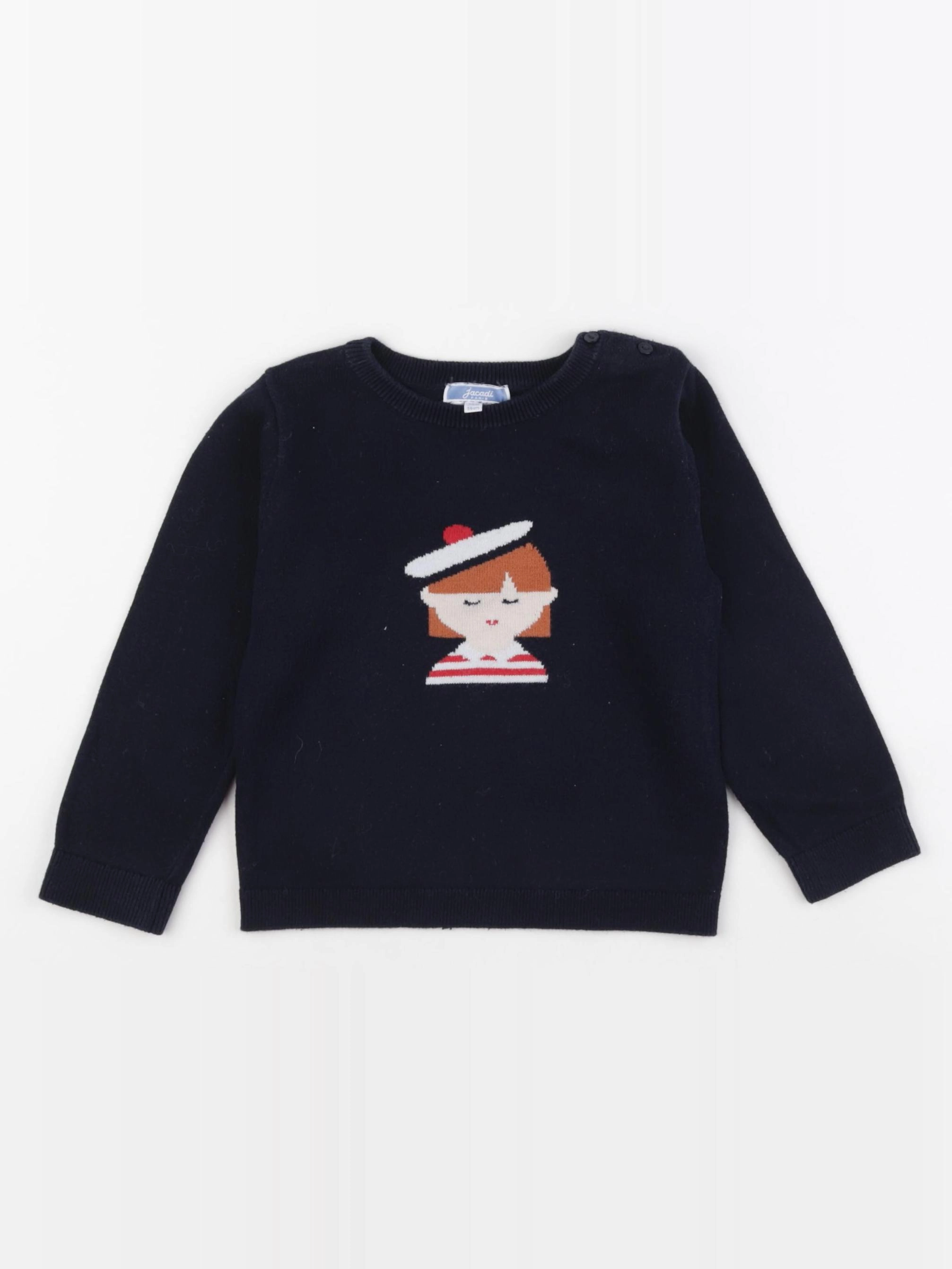 Jacadi - pull imprimé au dos bleu - 36 mois