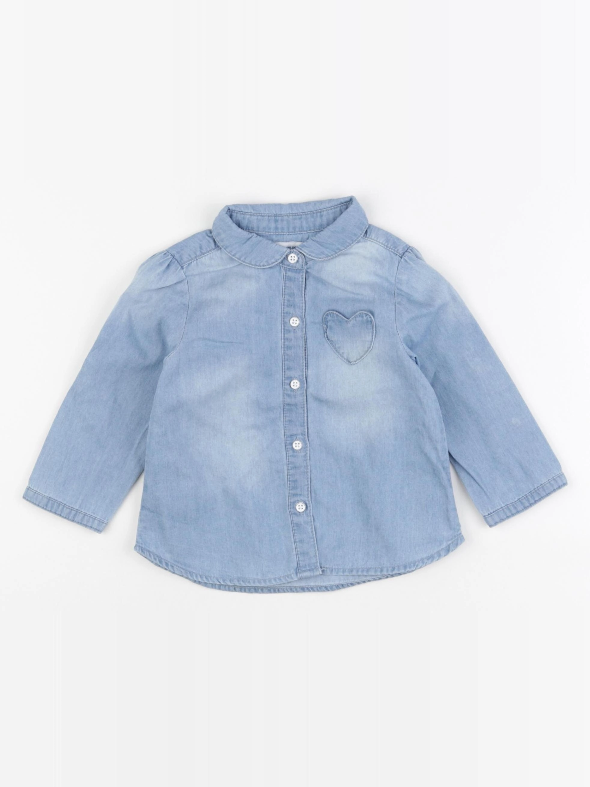 Vertbaudet - chemise bleu - 12 mois