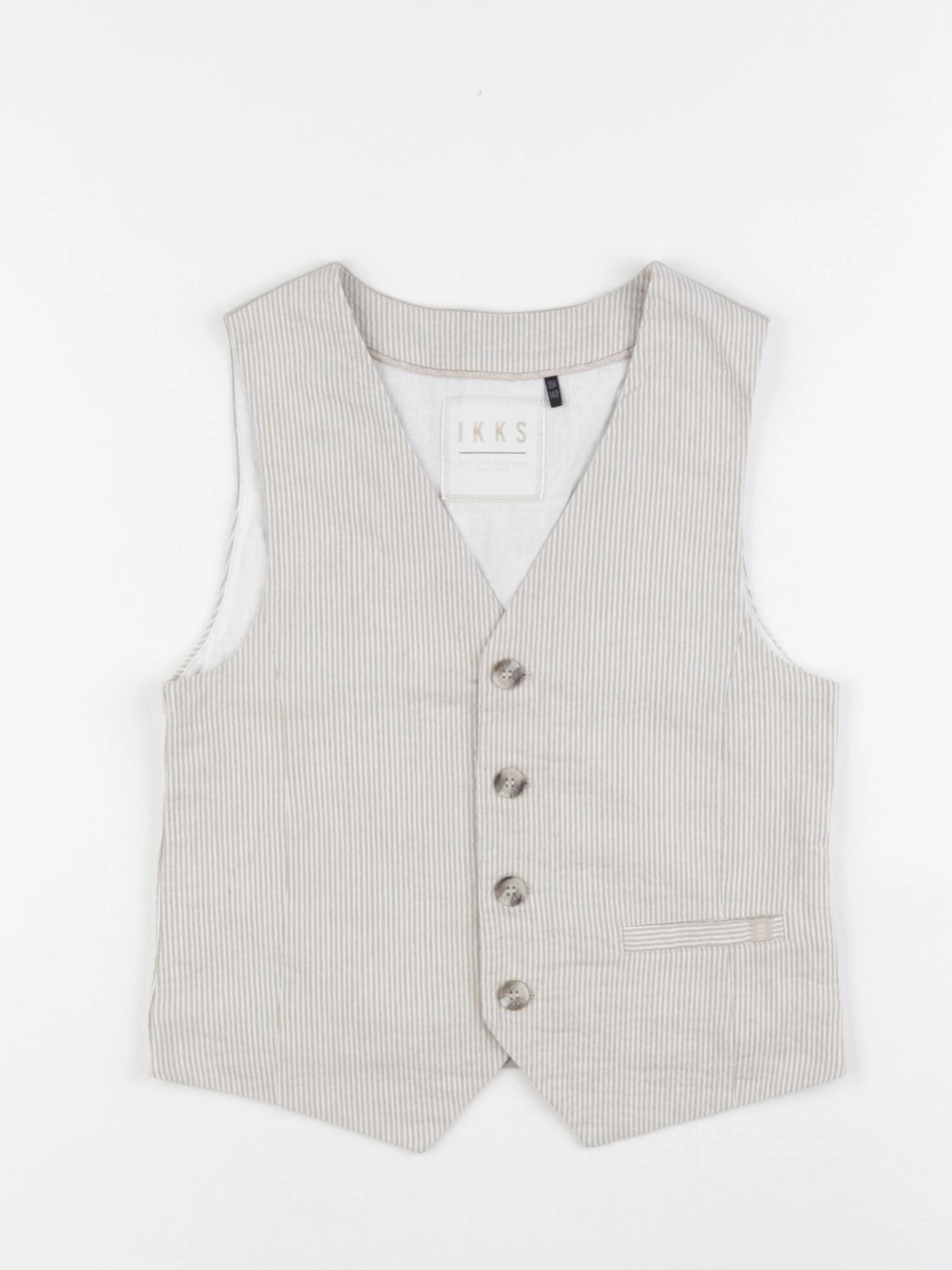 IKKS - gilet beige, blanc - 10 ans