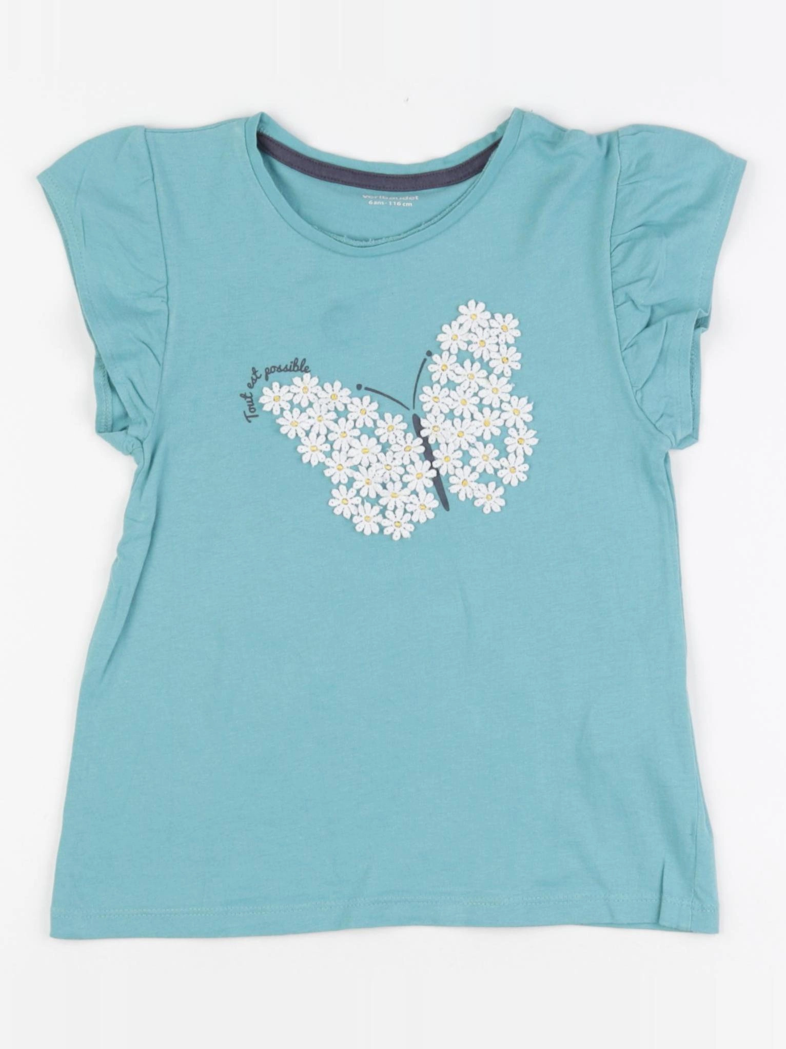 Vertbaudet - tee-shirt bleu - 6 ans