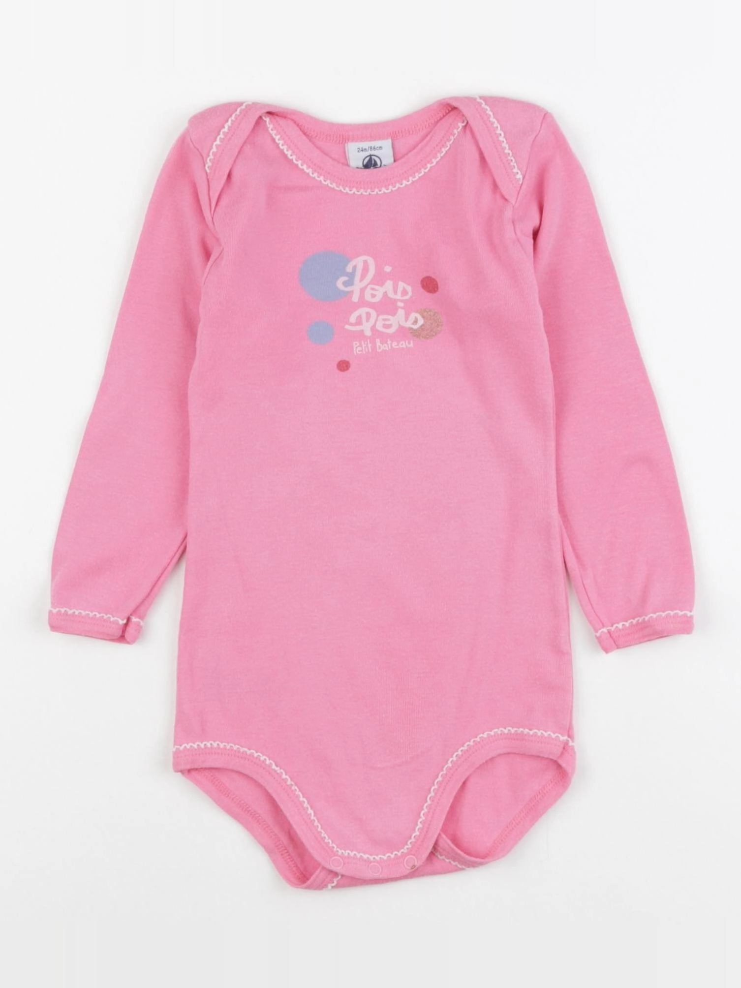 Petit Bateau - body rose - 24 mois