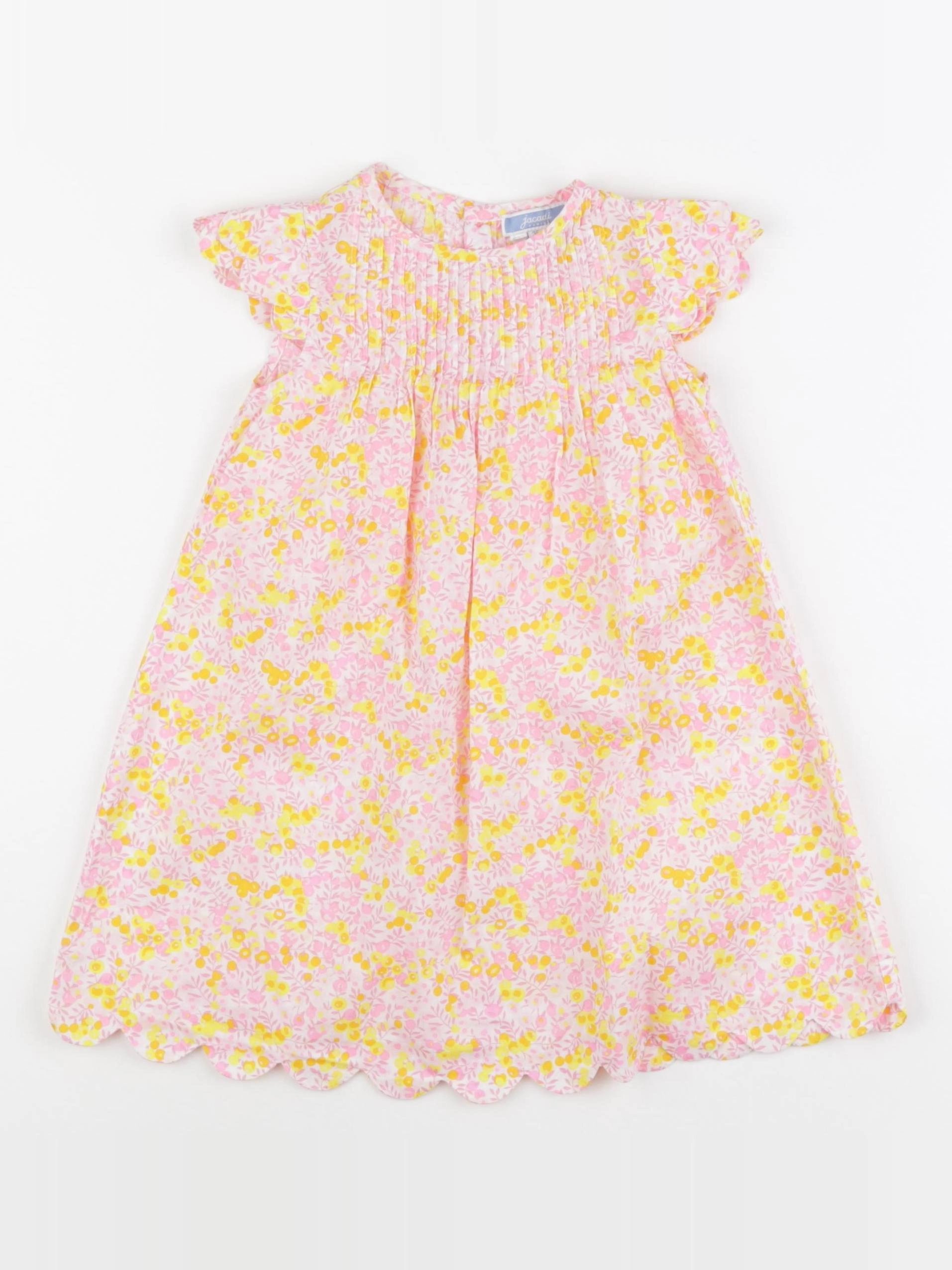 Jacadi - robe liberty jaune, rose - 36 mois