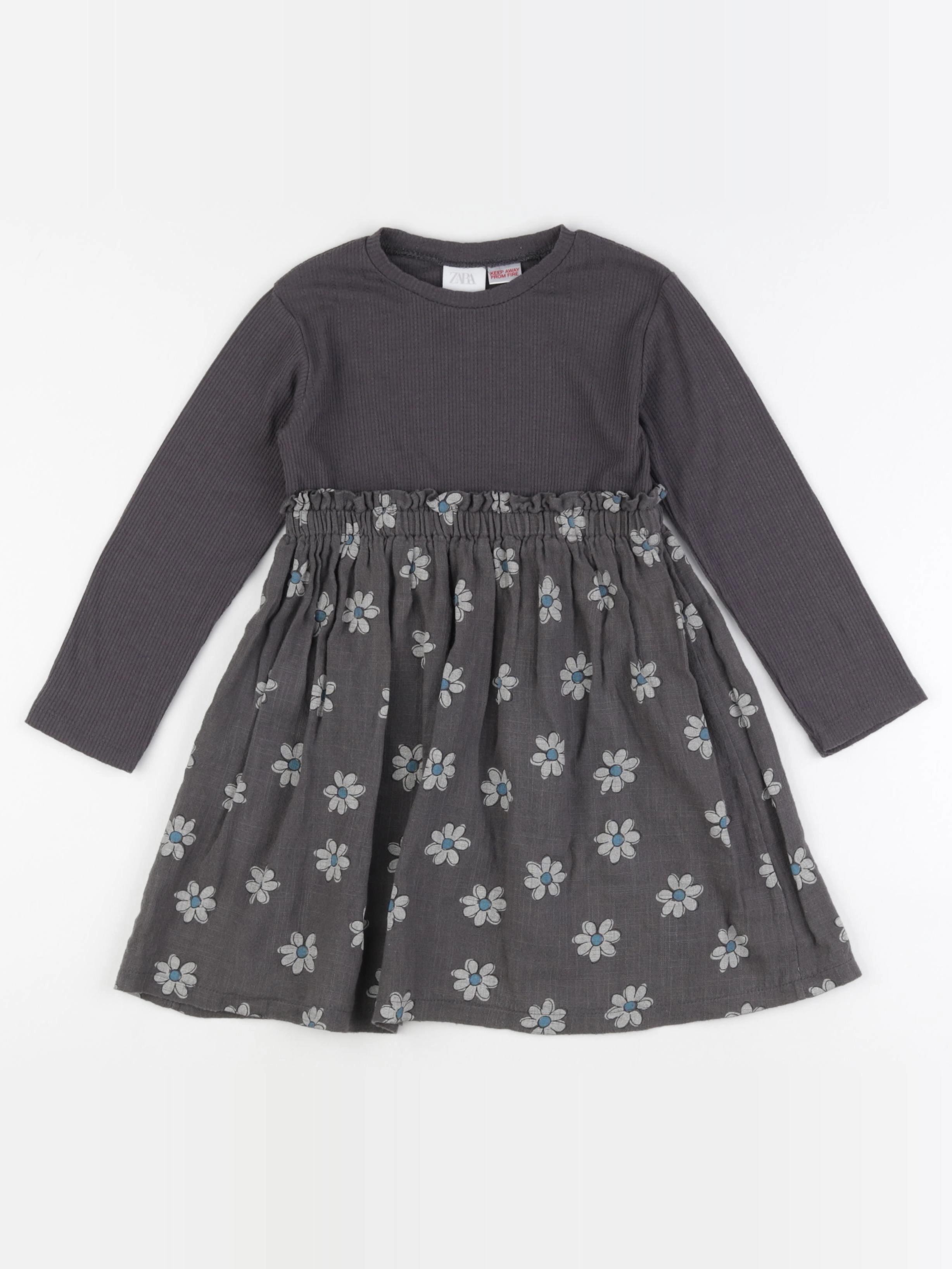 Zara - robe gris - 4/5 ans