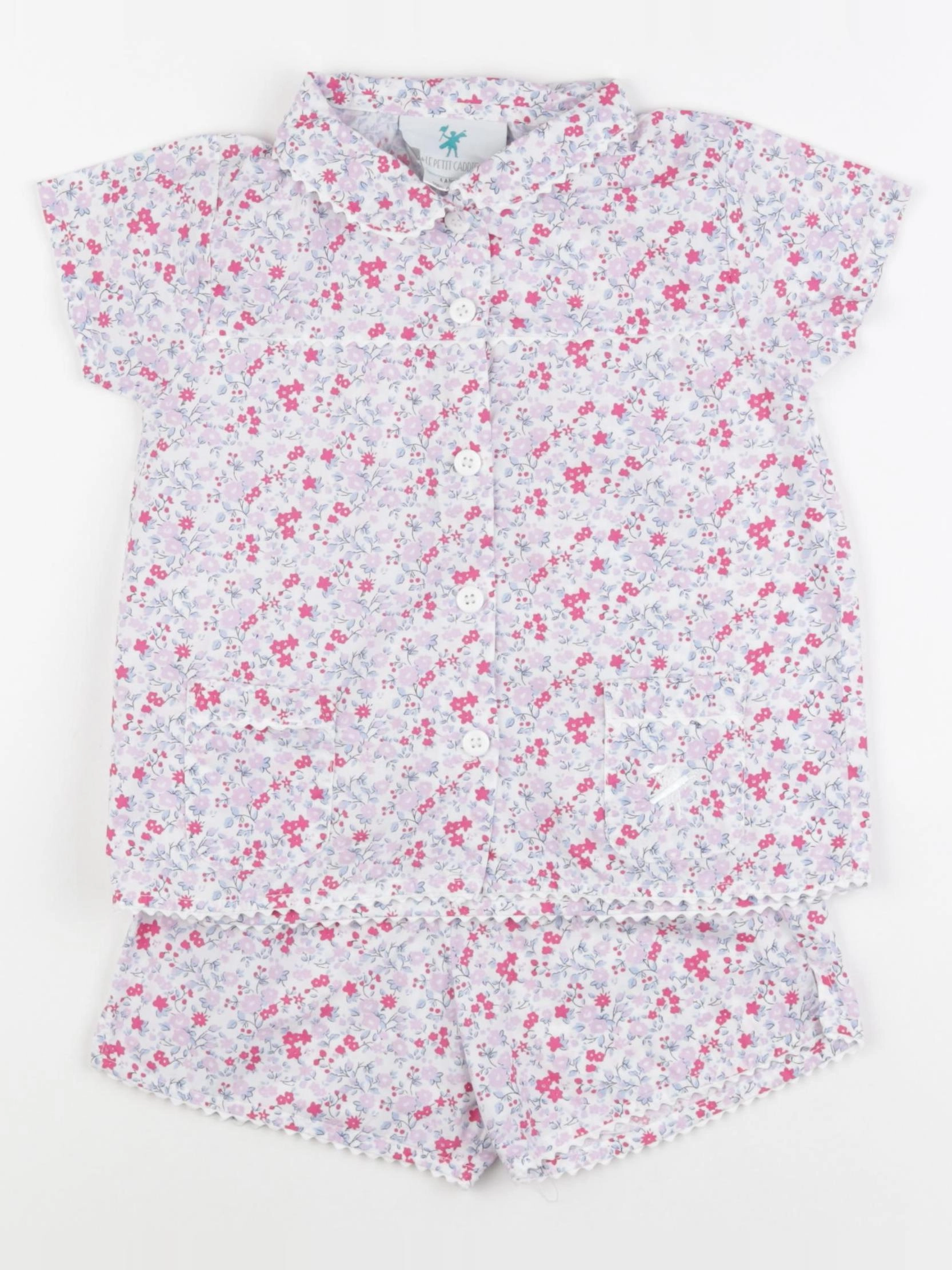Le petit caddie - pyjama coton blanc, rose - 4 ans