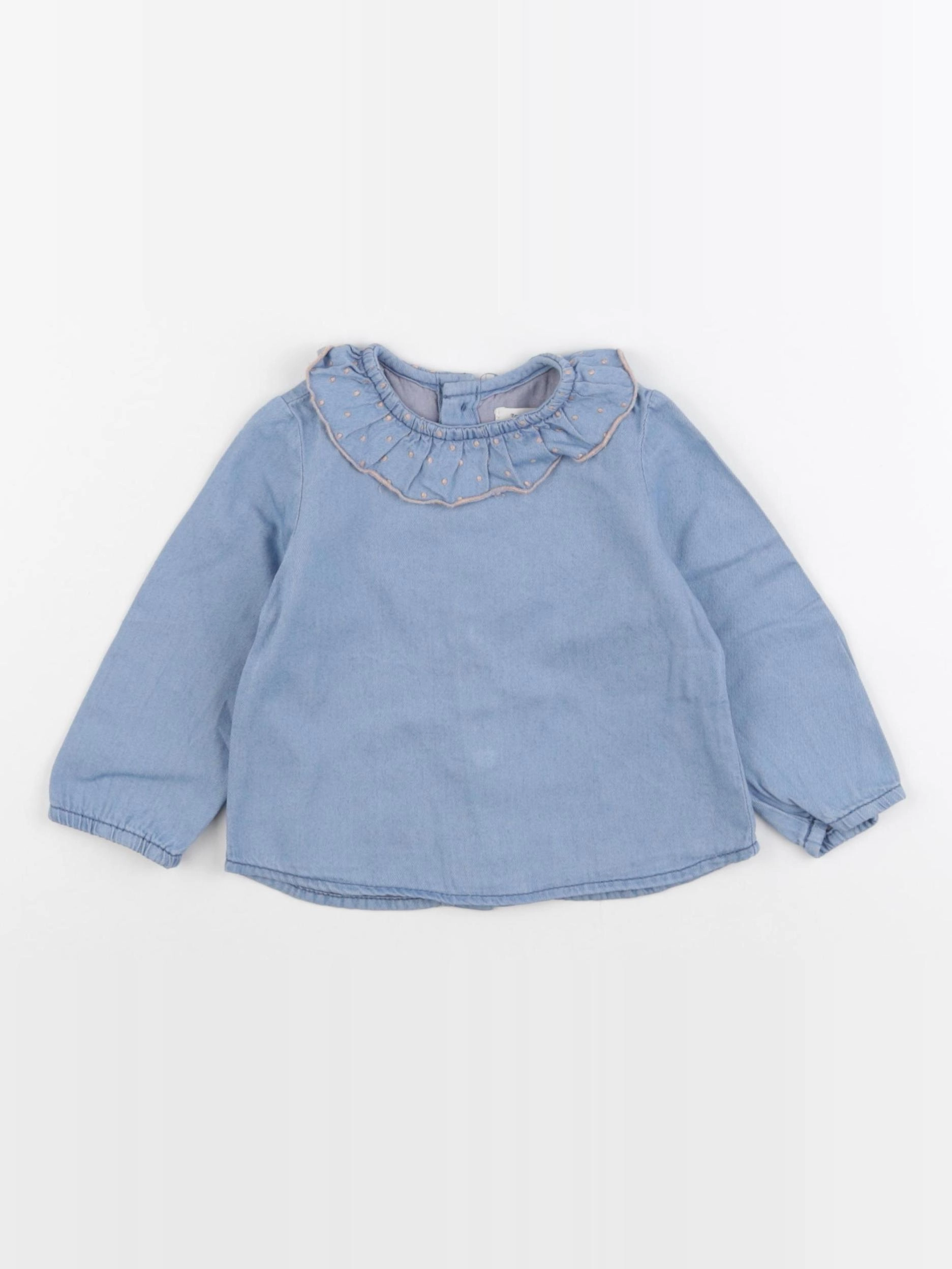 Zara - blouse bleu - 9/12 mois