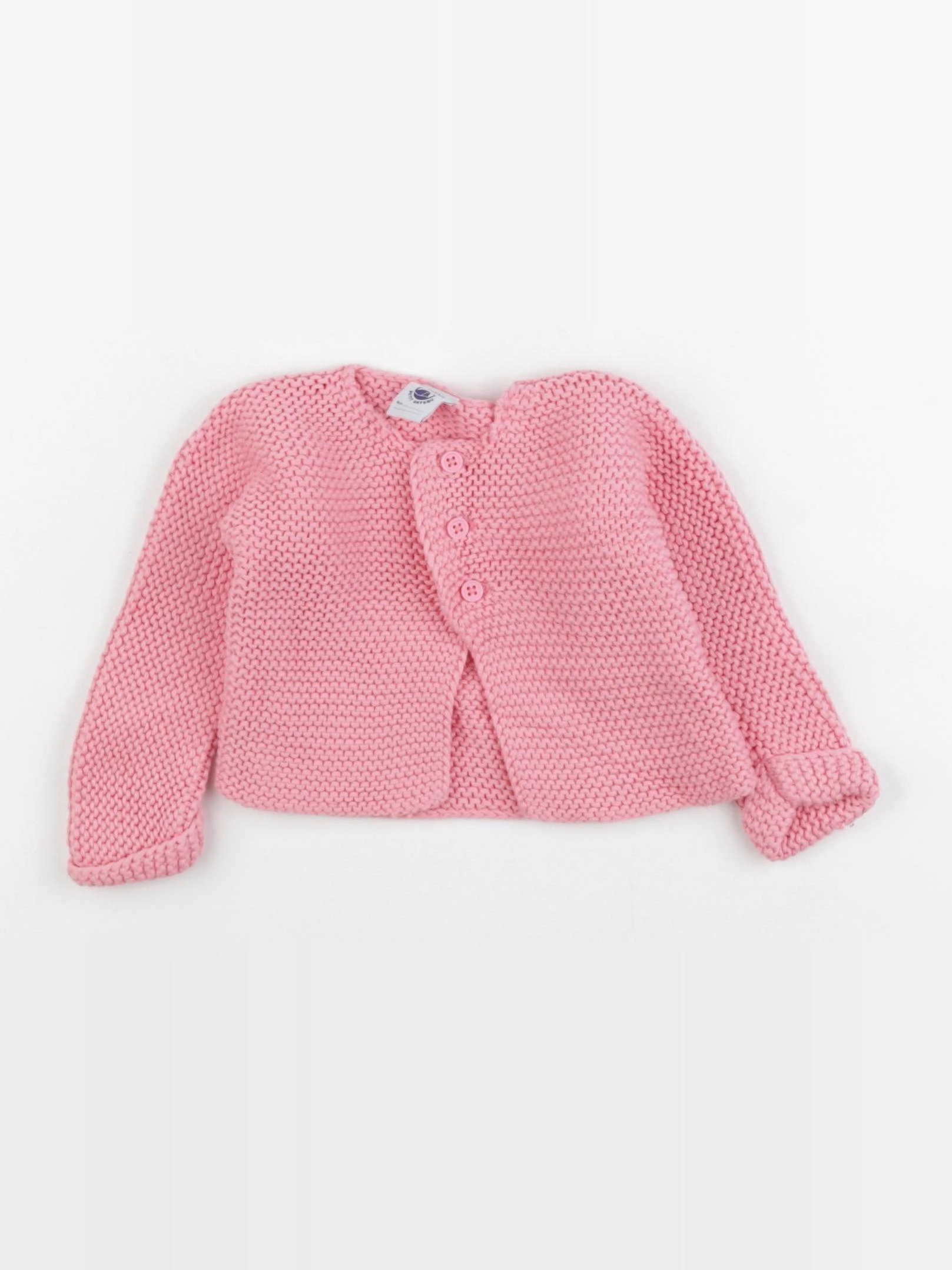 Petit Bateau - gilet rose - 6 mois