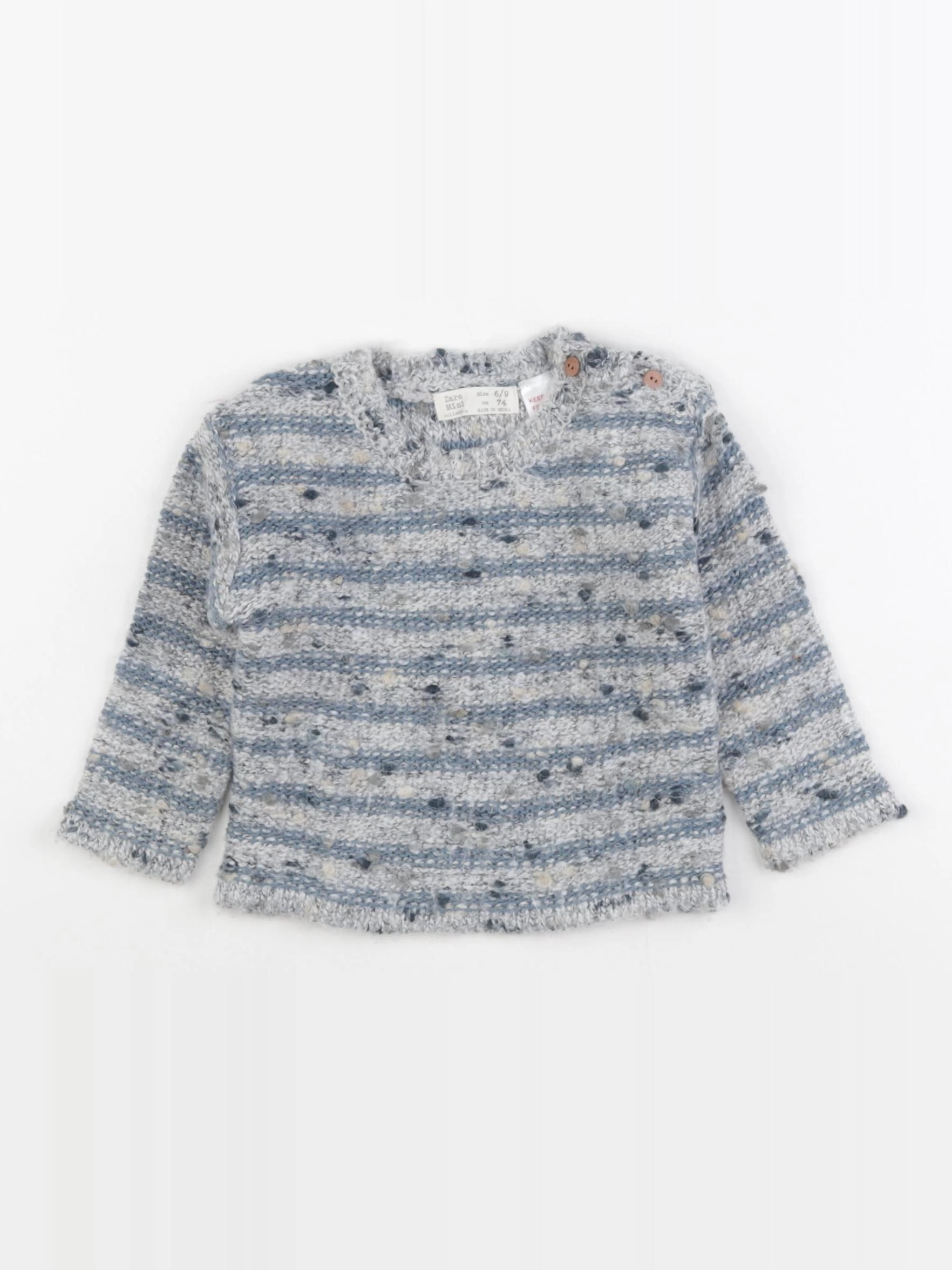 Zara - pull bleu - 6/9 mois
