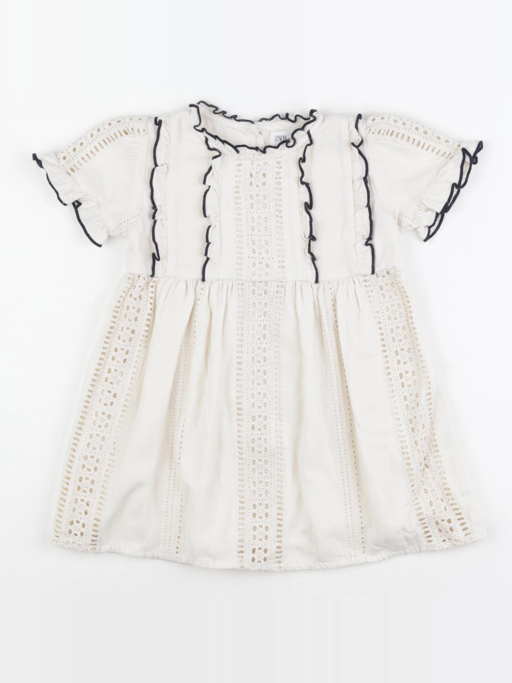 Zara - robe blanc, bleu - 2/3 ans