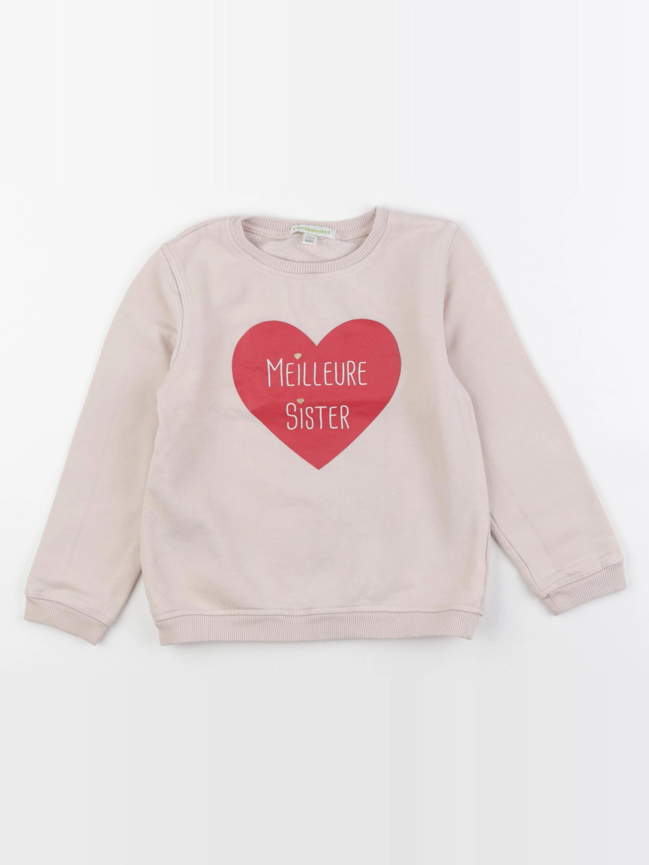 Vertbaudet - sweat rose - 6 ans