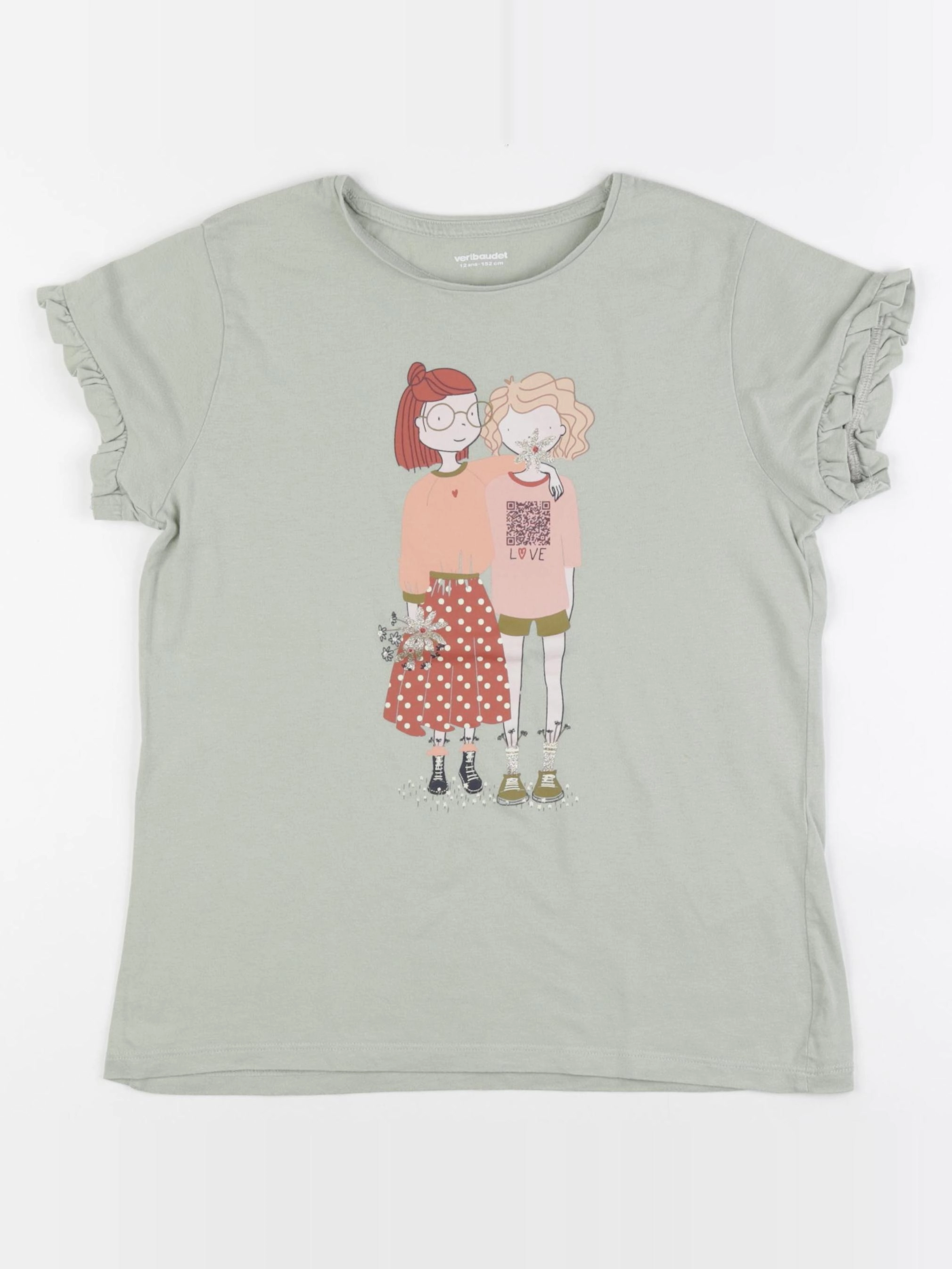 Vertbaudet - tee-shirt vert - 12 ans