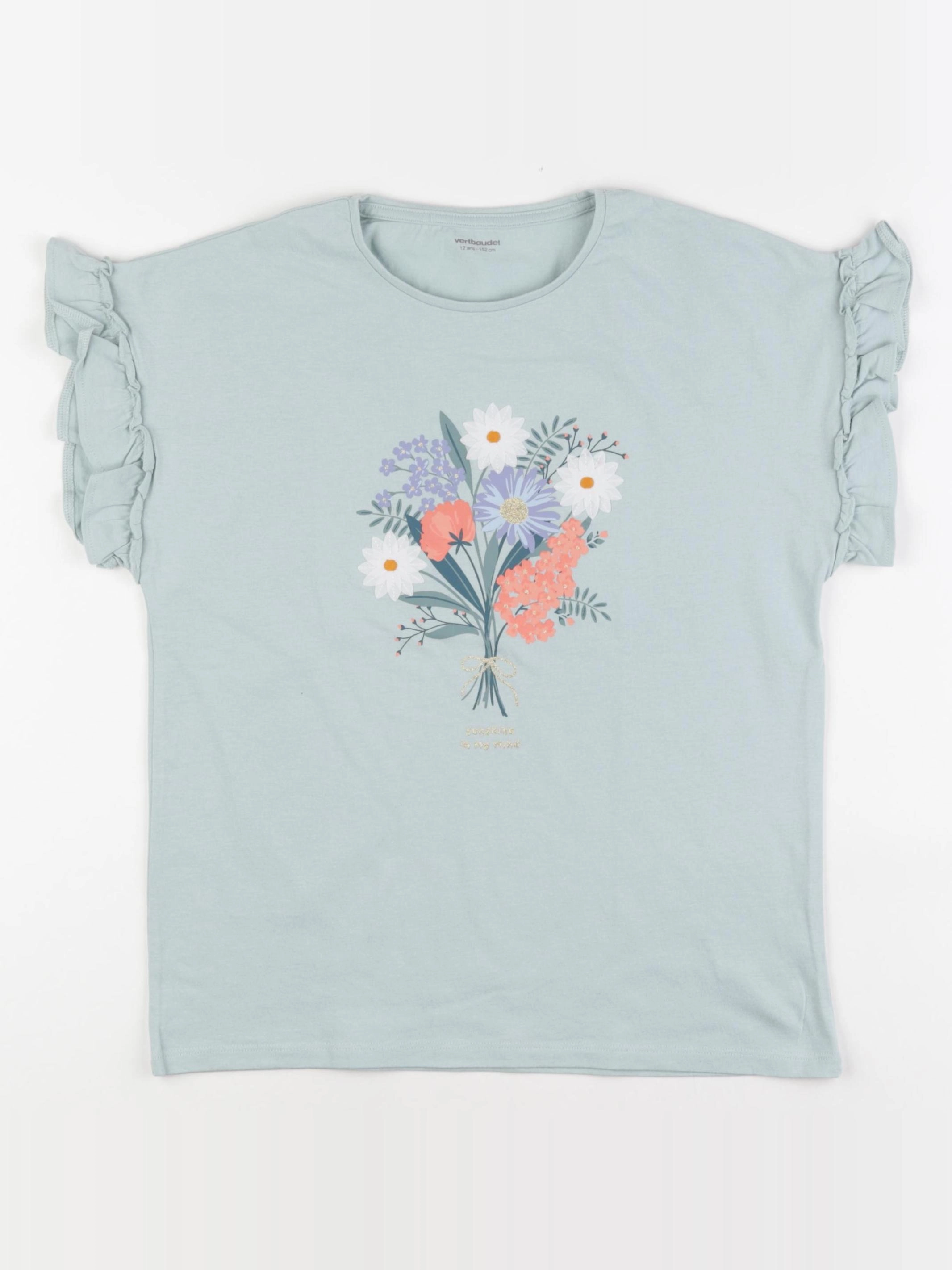 Vertbaudet - tee-shirt vert - 12 ans