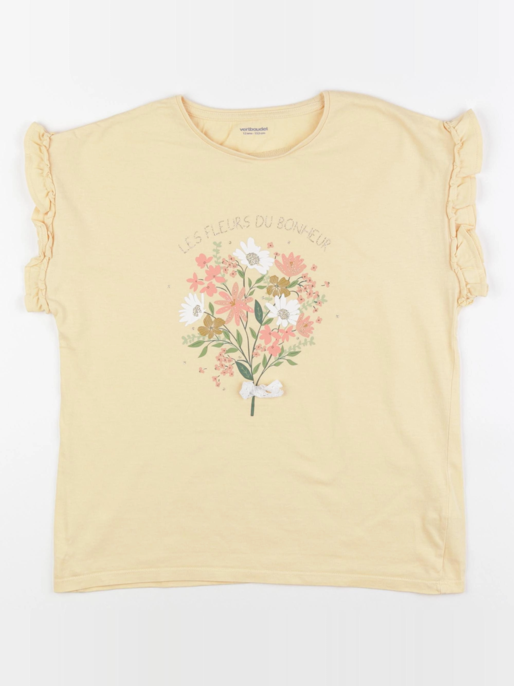 Vertbaudet - tee-shirt jaune - 12 ans