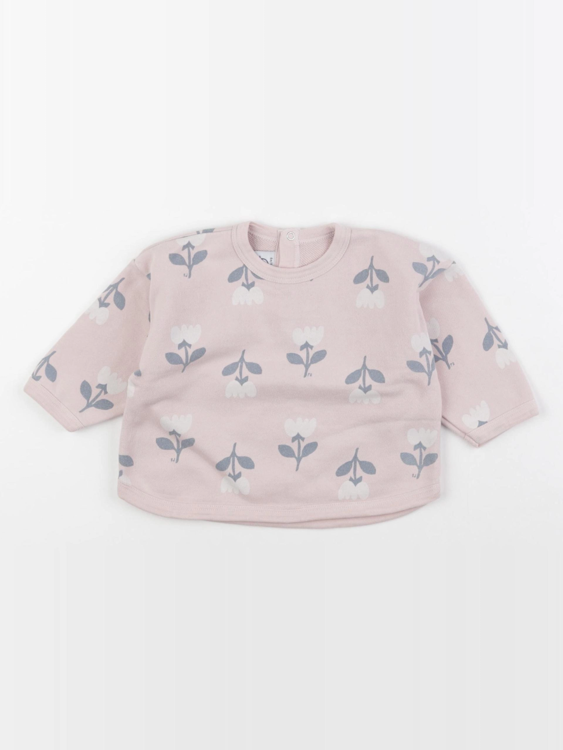 Petit Bateau - sweat rose - 6 mois