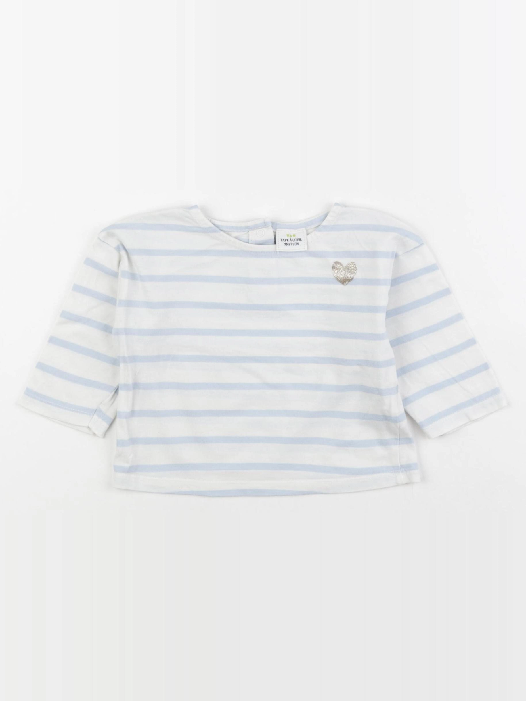 Tape à l'oeil - tee-shirt blanc, bleu - 9 mois