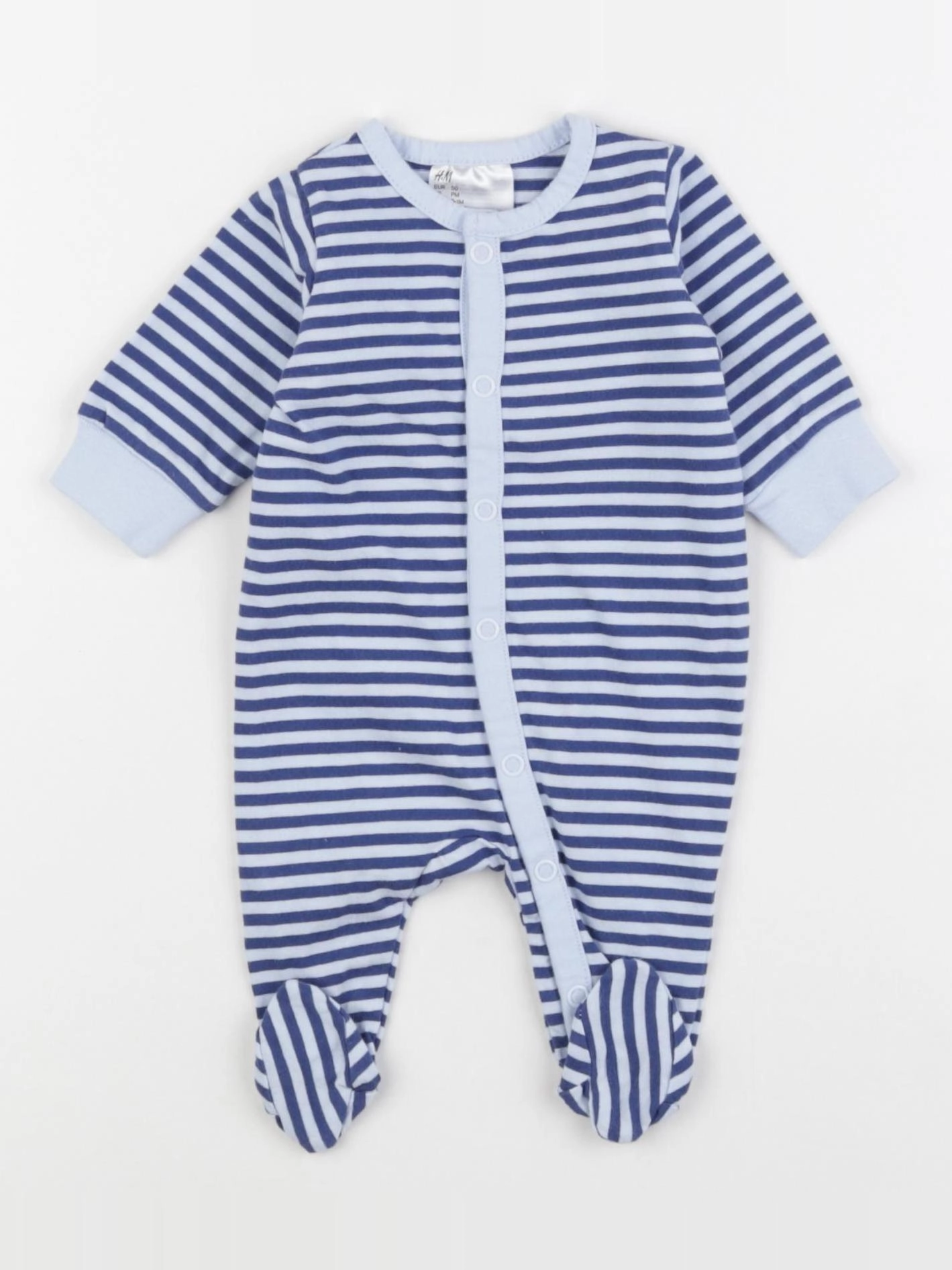 H&M - pyjama coton bleu - 0/1 mois