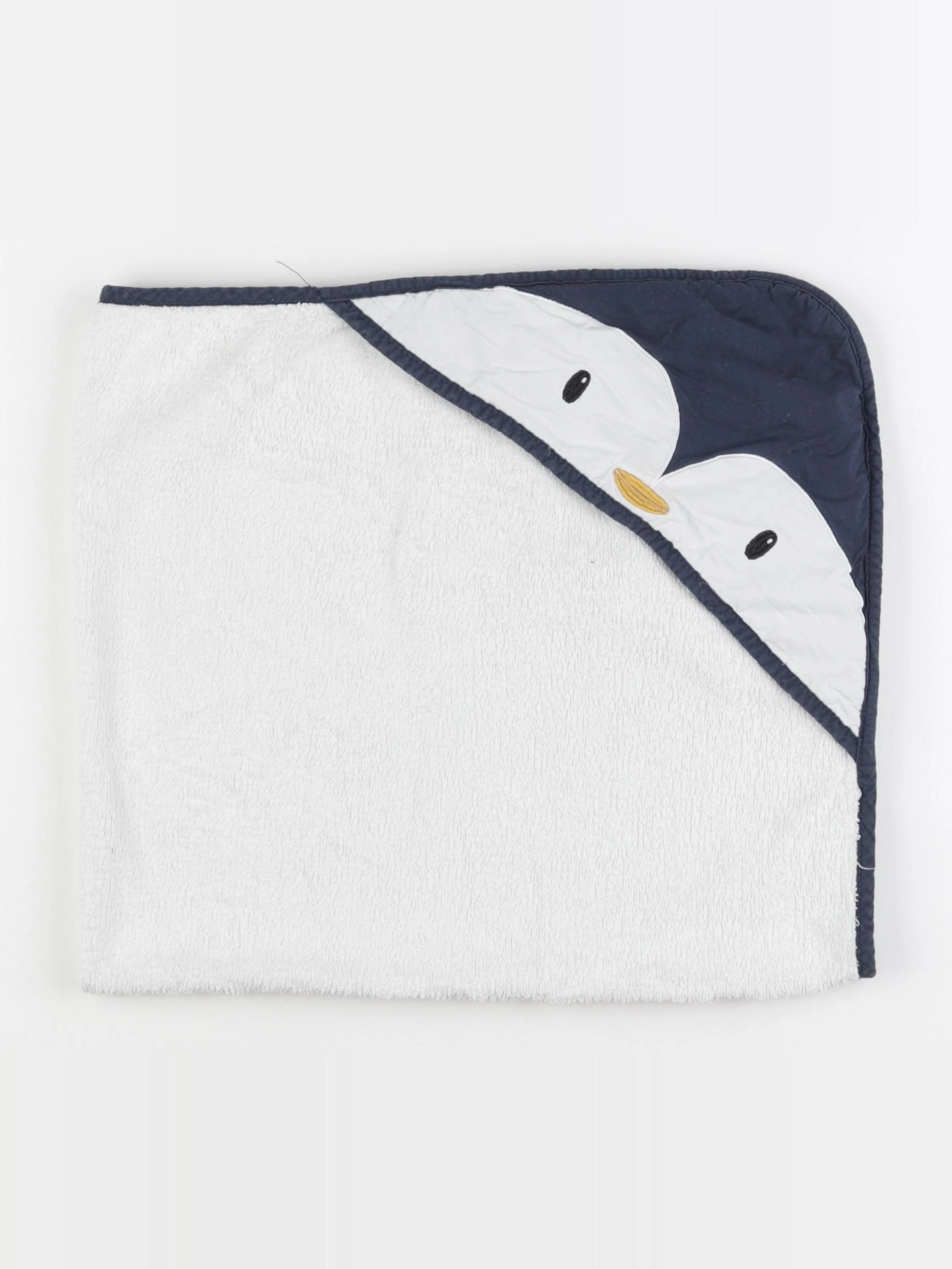 Vertbaudet - cape de bain blanc, bleu - 0/12 mois