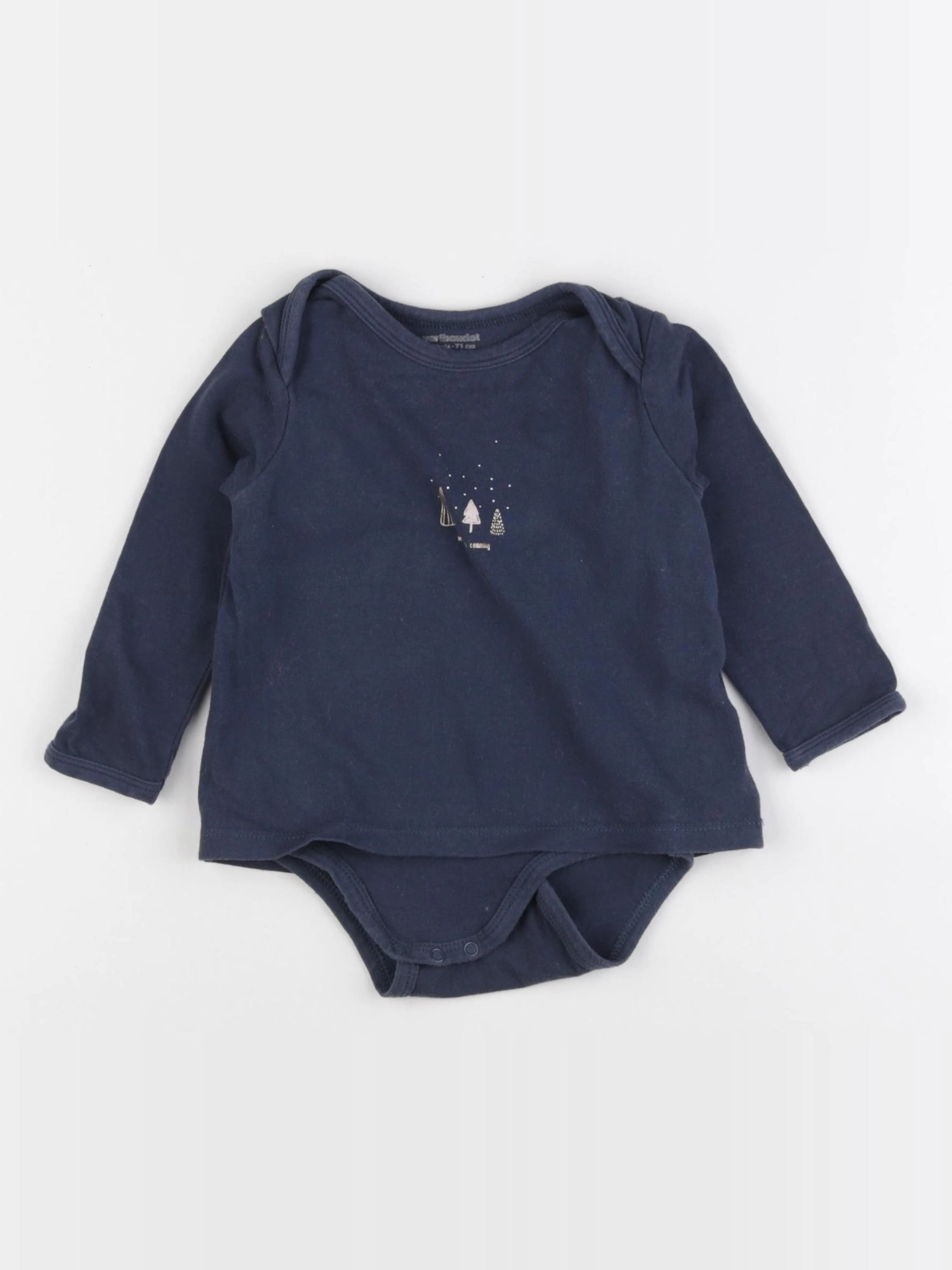Vertbaudet - body tee-shirt bleu - 9 mois