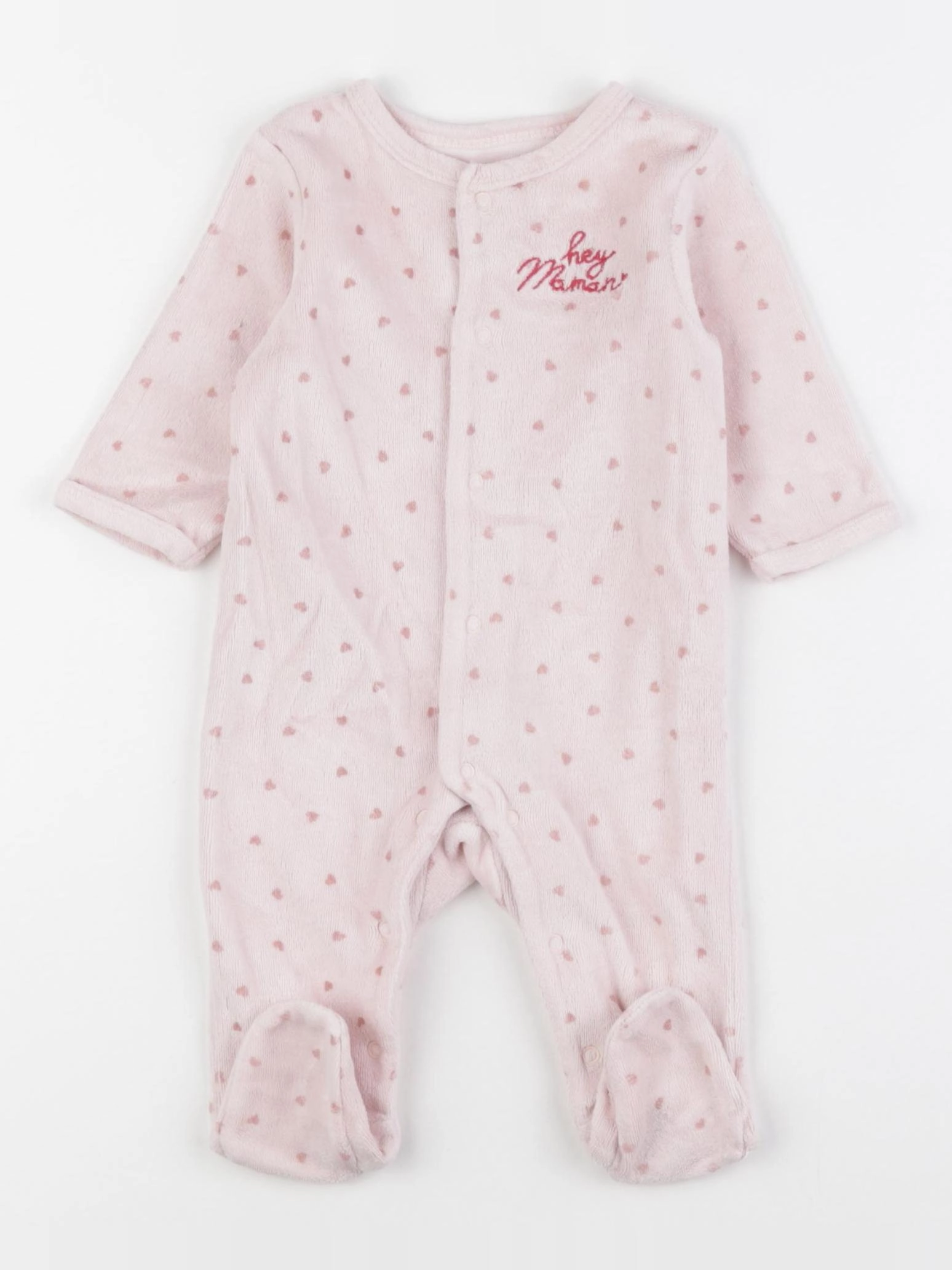 Vertbaudet - pyjama velours rose - 3 mois