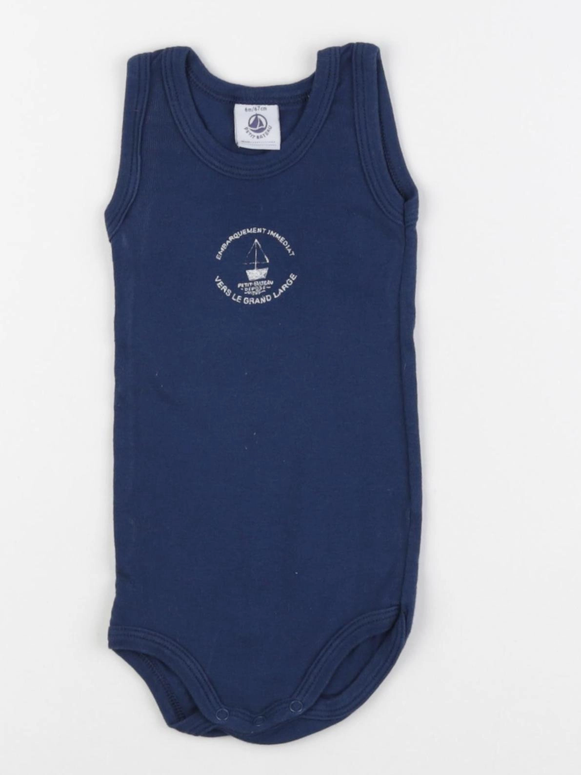 Petit Bateau - body bleu - 6 mois