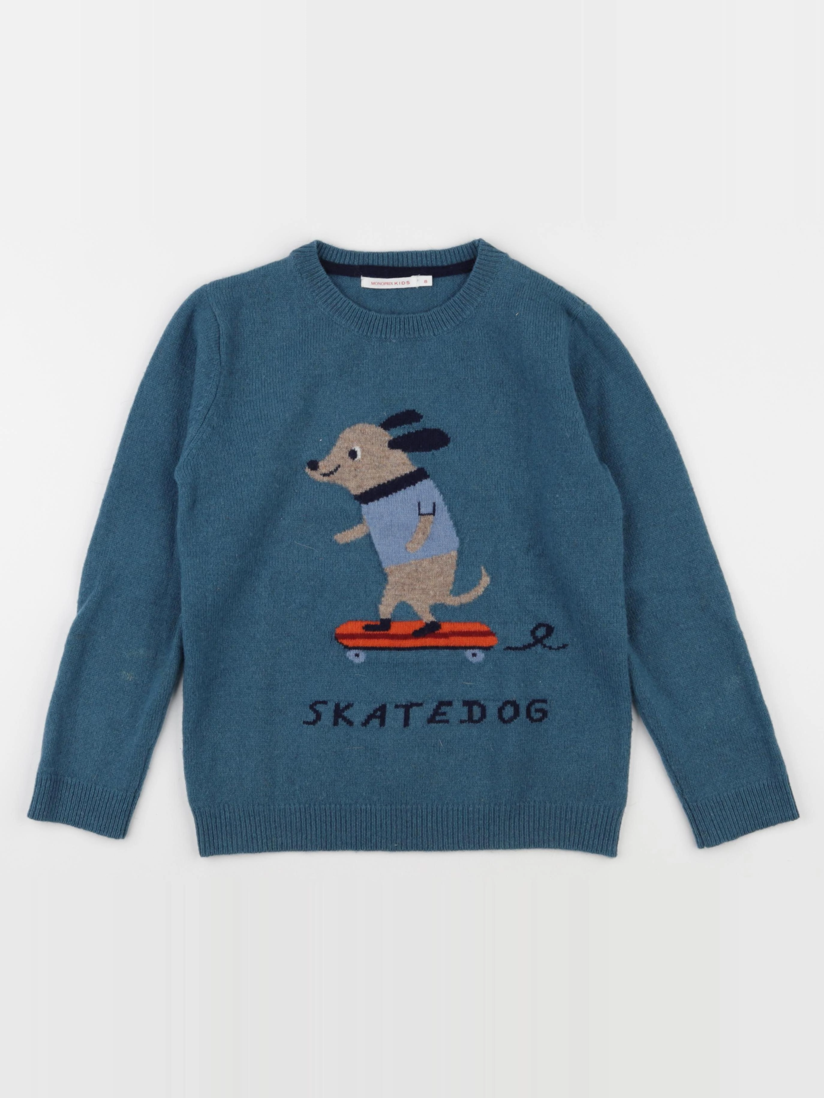 Monoprix - pull bleu - 8 ans