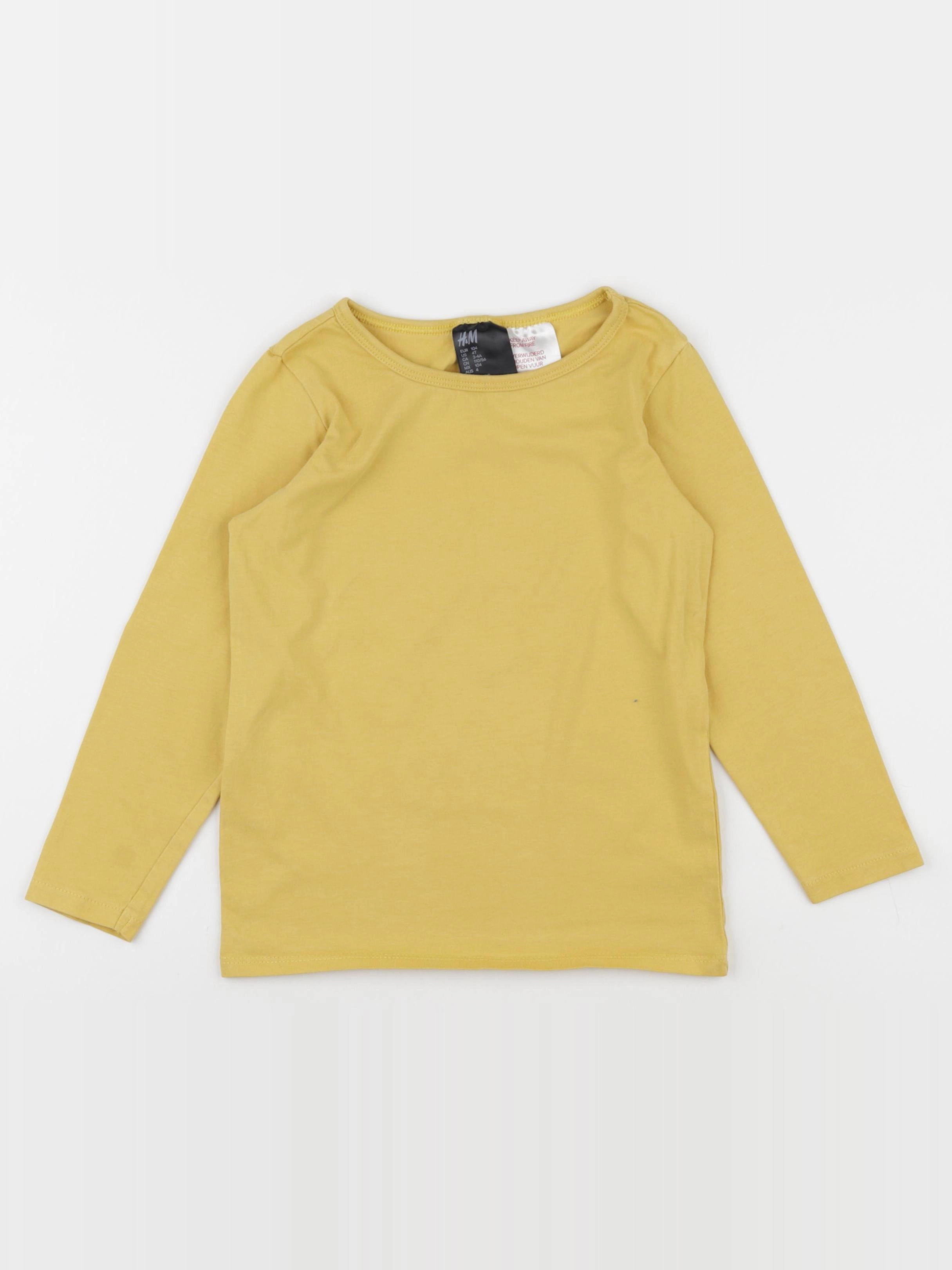 H&M - tee-shirt jaune - 3/4 ans