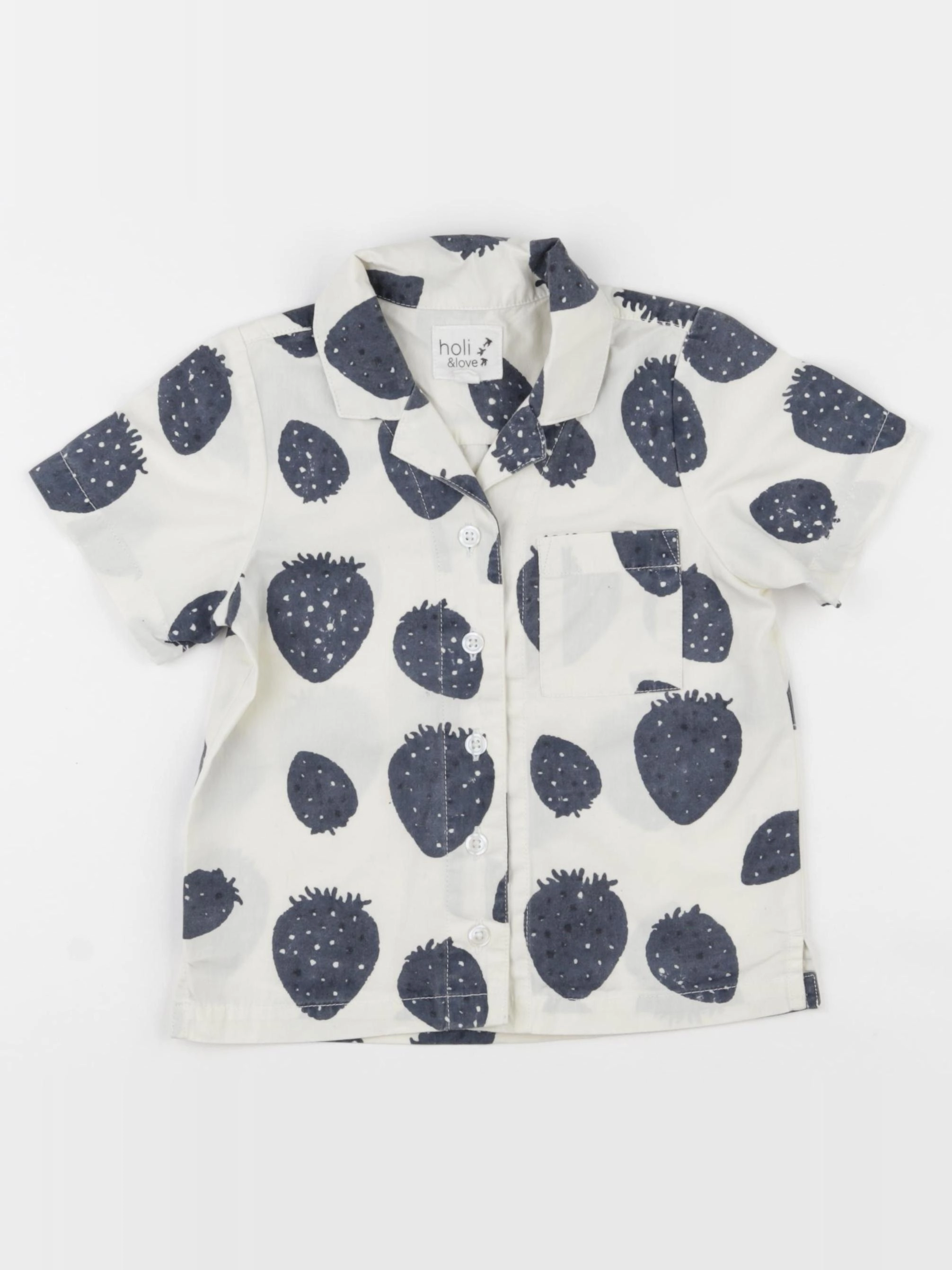 Holi & Love - chemise blanc, bleu - 4/5 ans