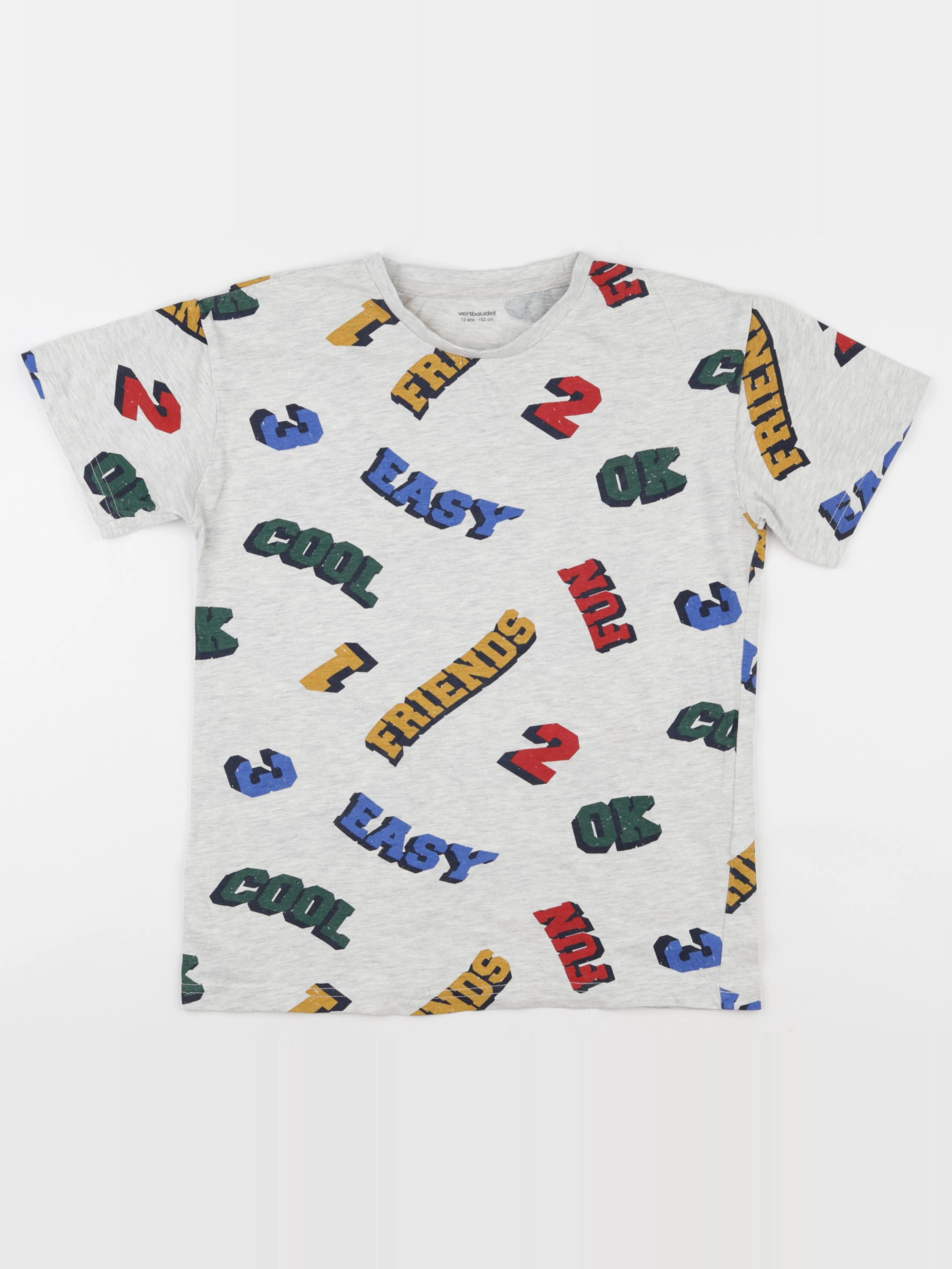 Vertbaudet - tee-shirt gris - 12 ans