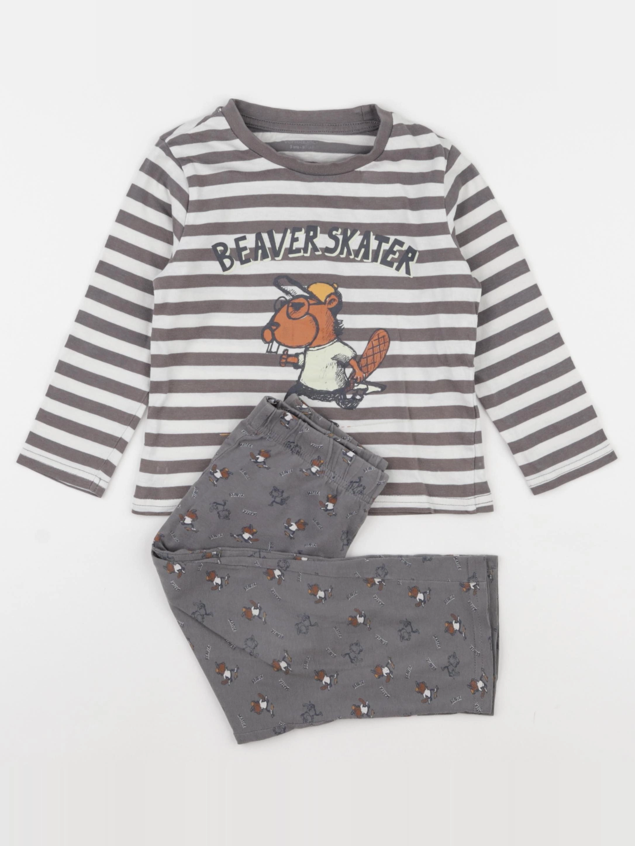 Vertbaudet - pyjama coton gris - 3 ans