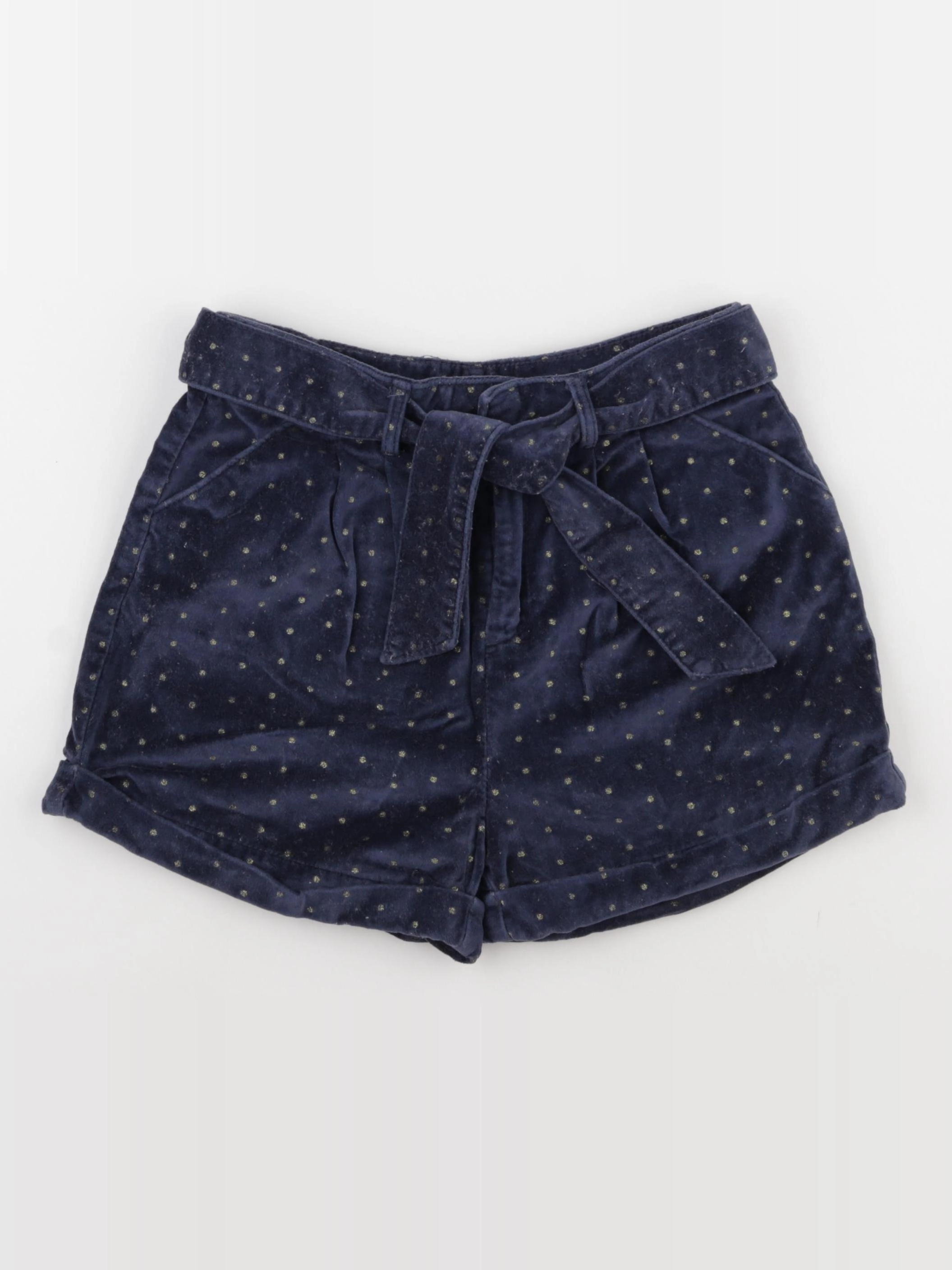 Vertbaudet - short bleu, or - 9 ans