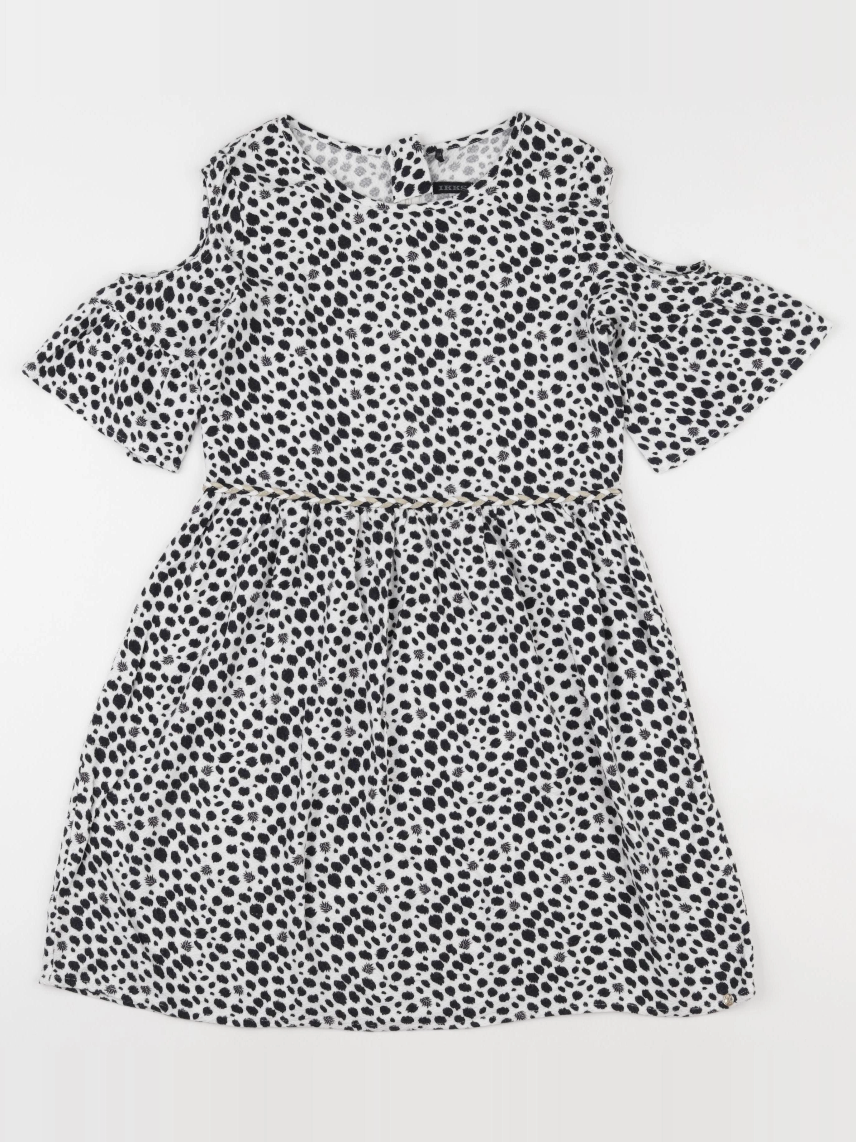 IKKS - robe blanc, noir - 10 ans