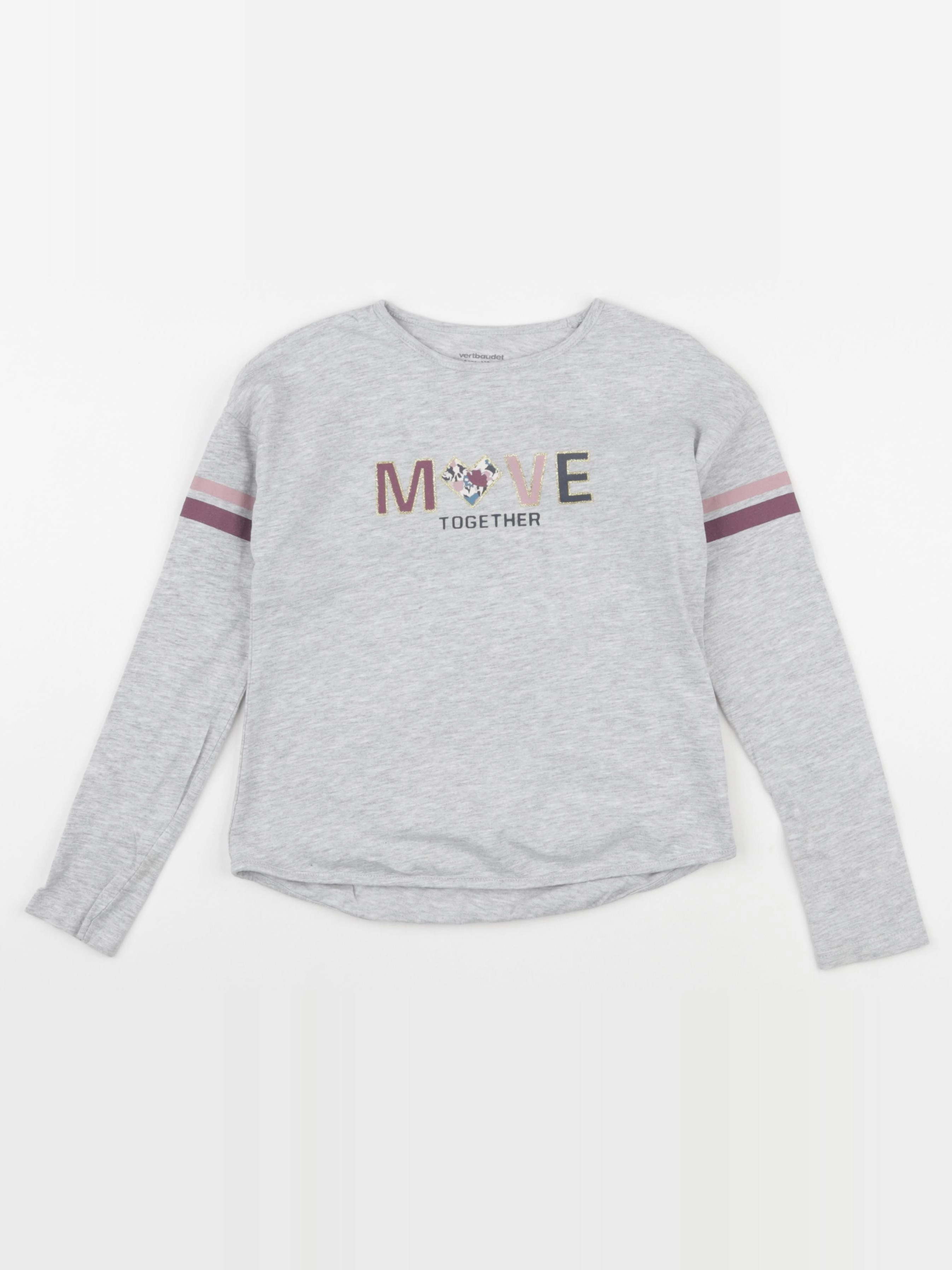 Vertbaudet - tee-shirt gris, or - 8 ans