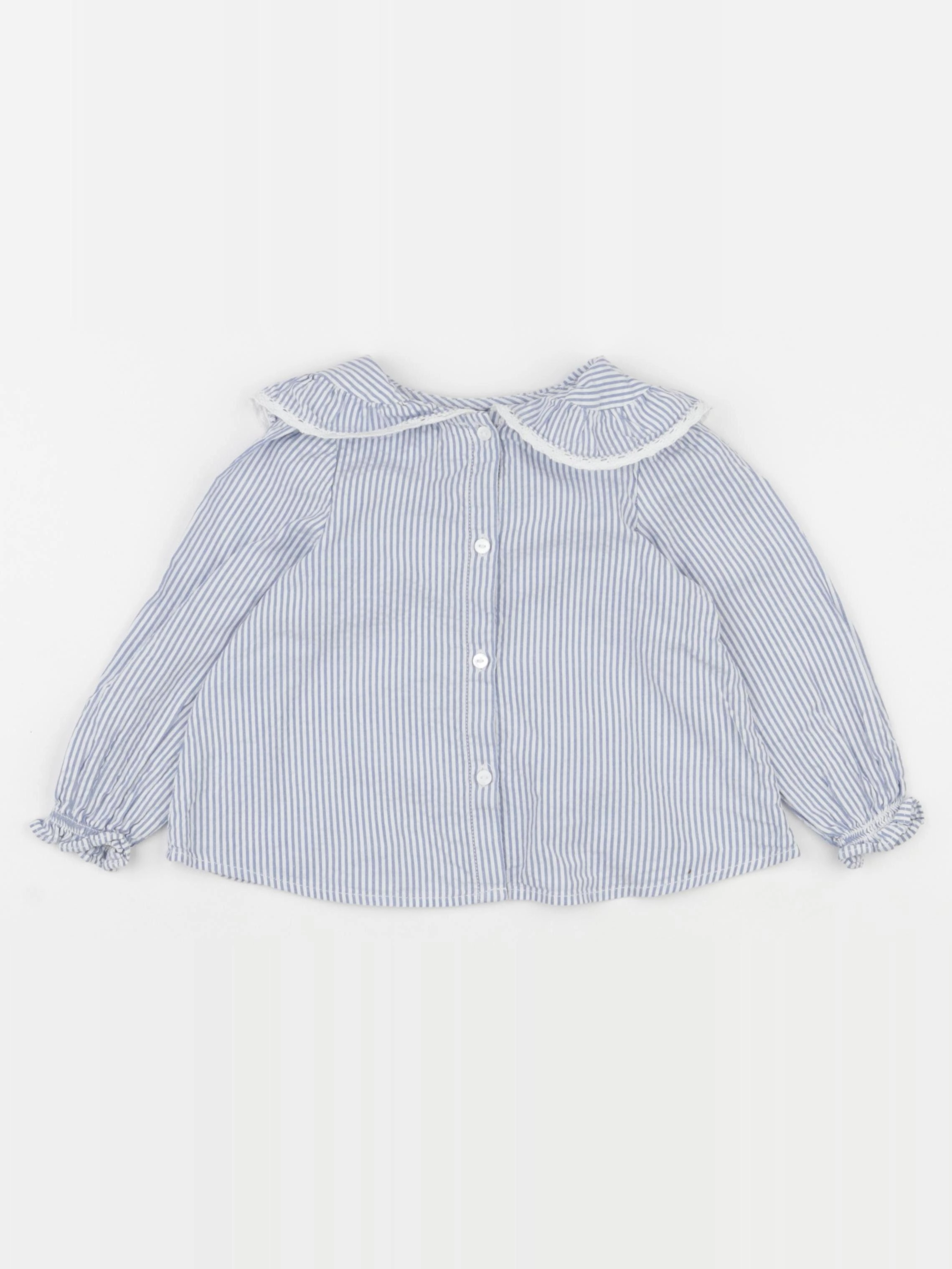 Zara - blouse bleu, blanc - 12/18 mois