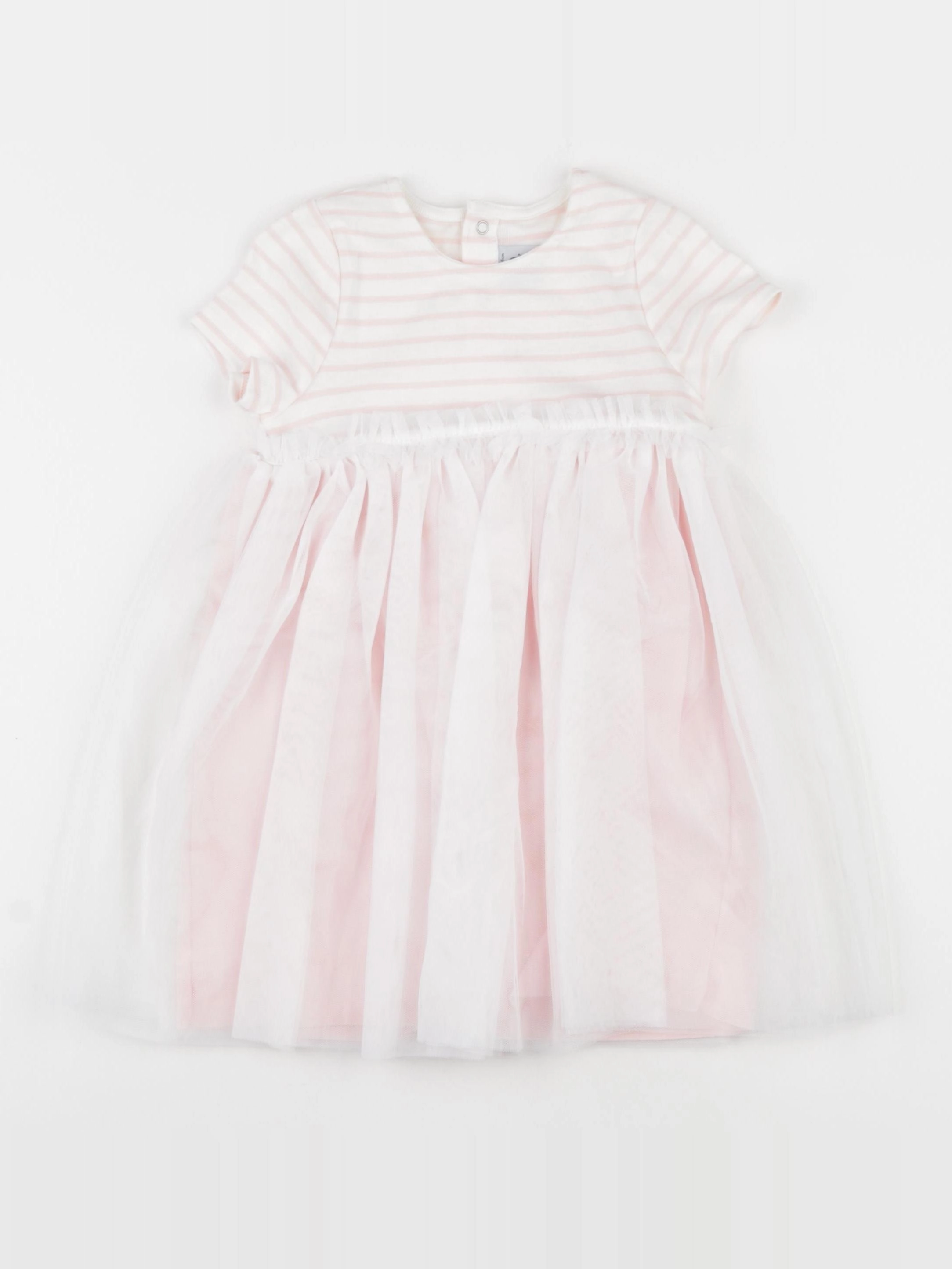 Petit Bateau - robe rose, blanc - 24 mois