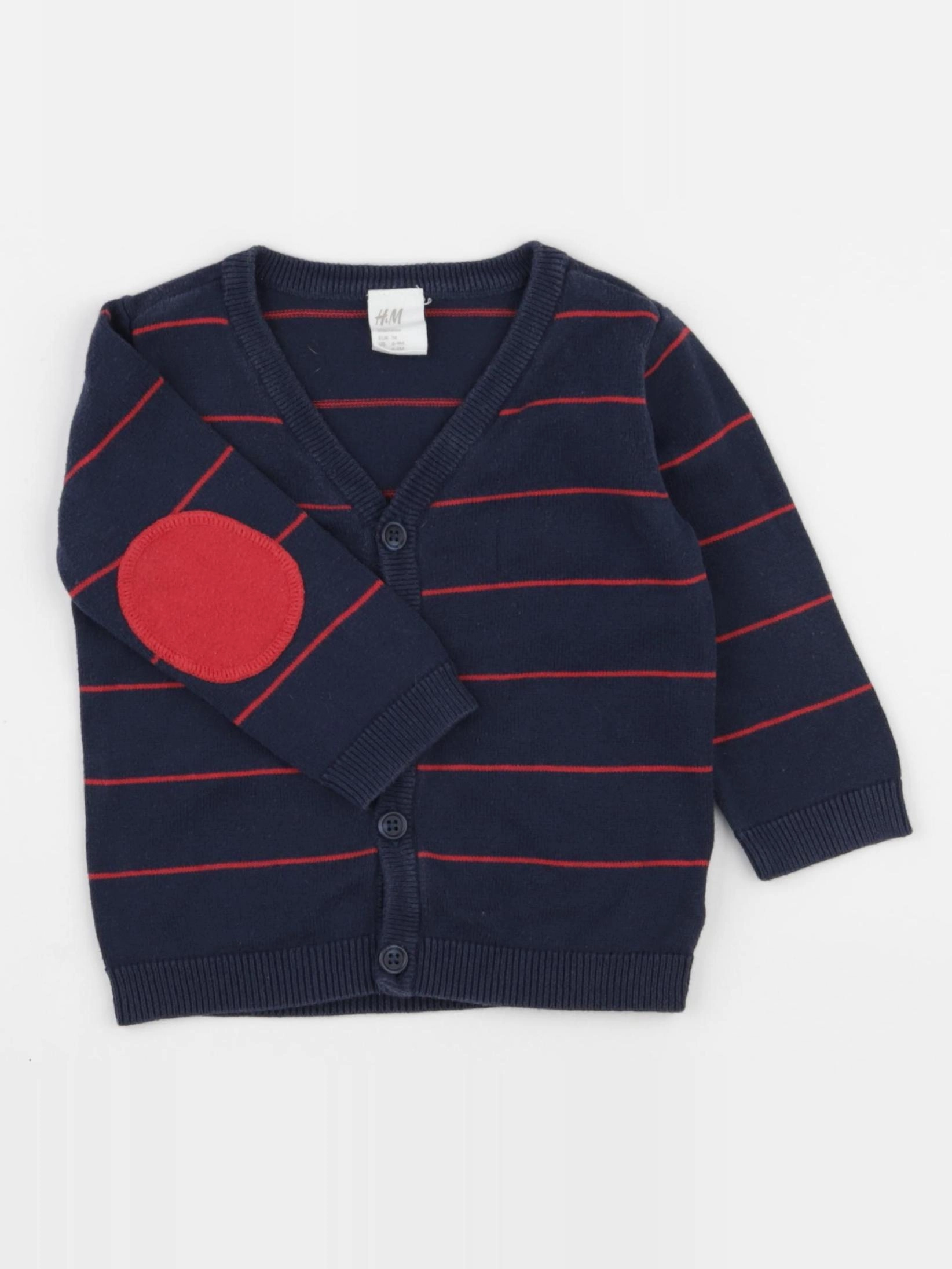 H&M - gilet bleu, rouge - 6/9 mois