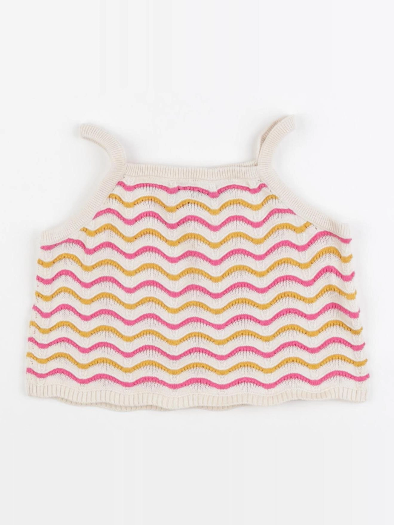 Monoprix - débardeur beige, rose, jaune - 4 ans