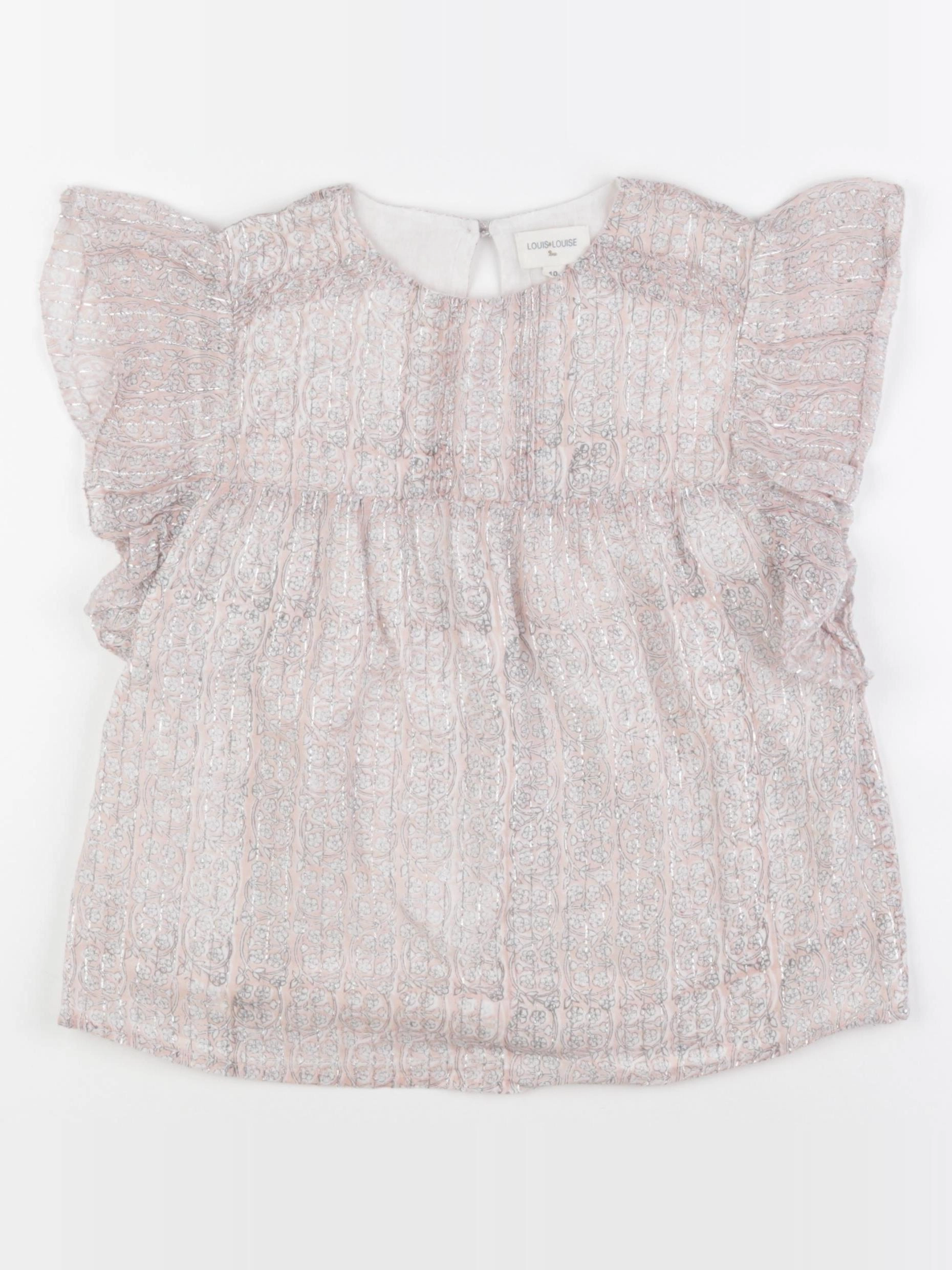 Louis Louise - blouse rose, argent - 10 ans