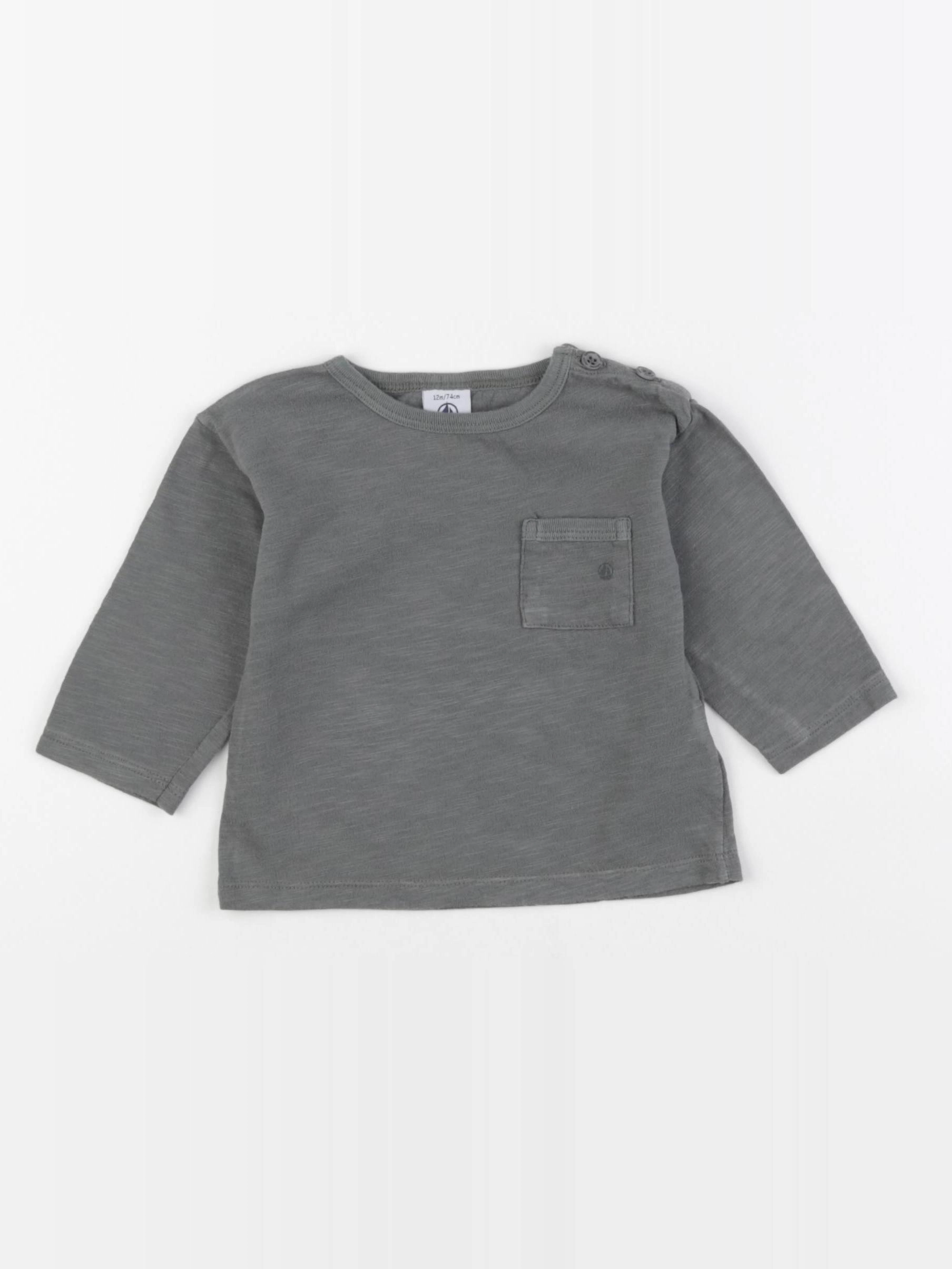Petit Bateau - tee-shirt vert - 12 mois