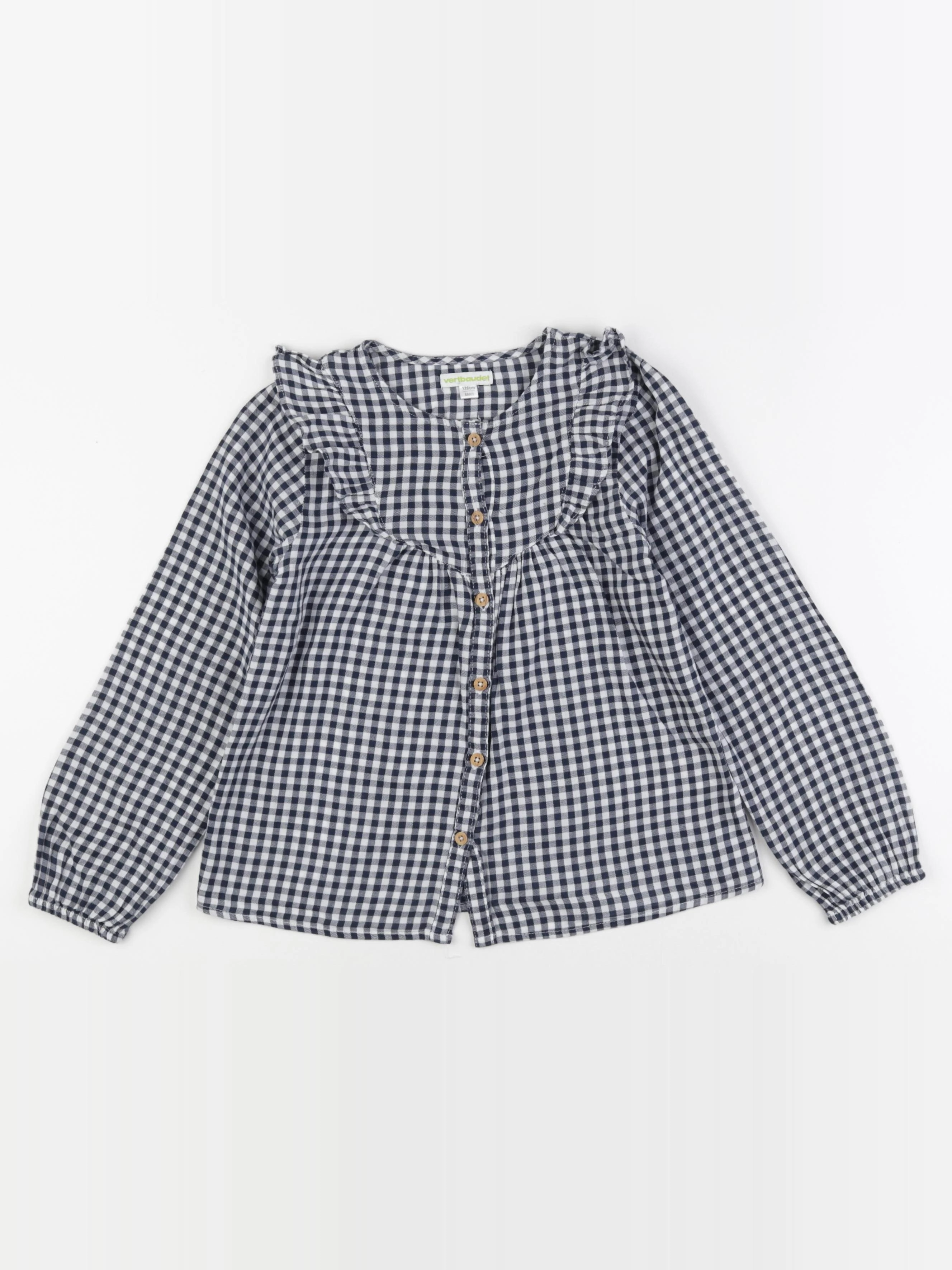 Vertbaudet - blouse bleu, blanc - 8 ans