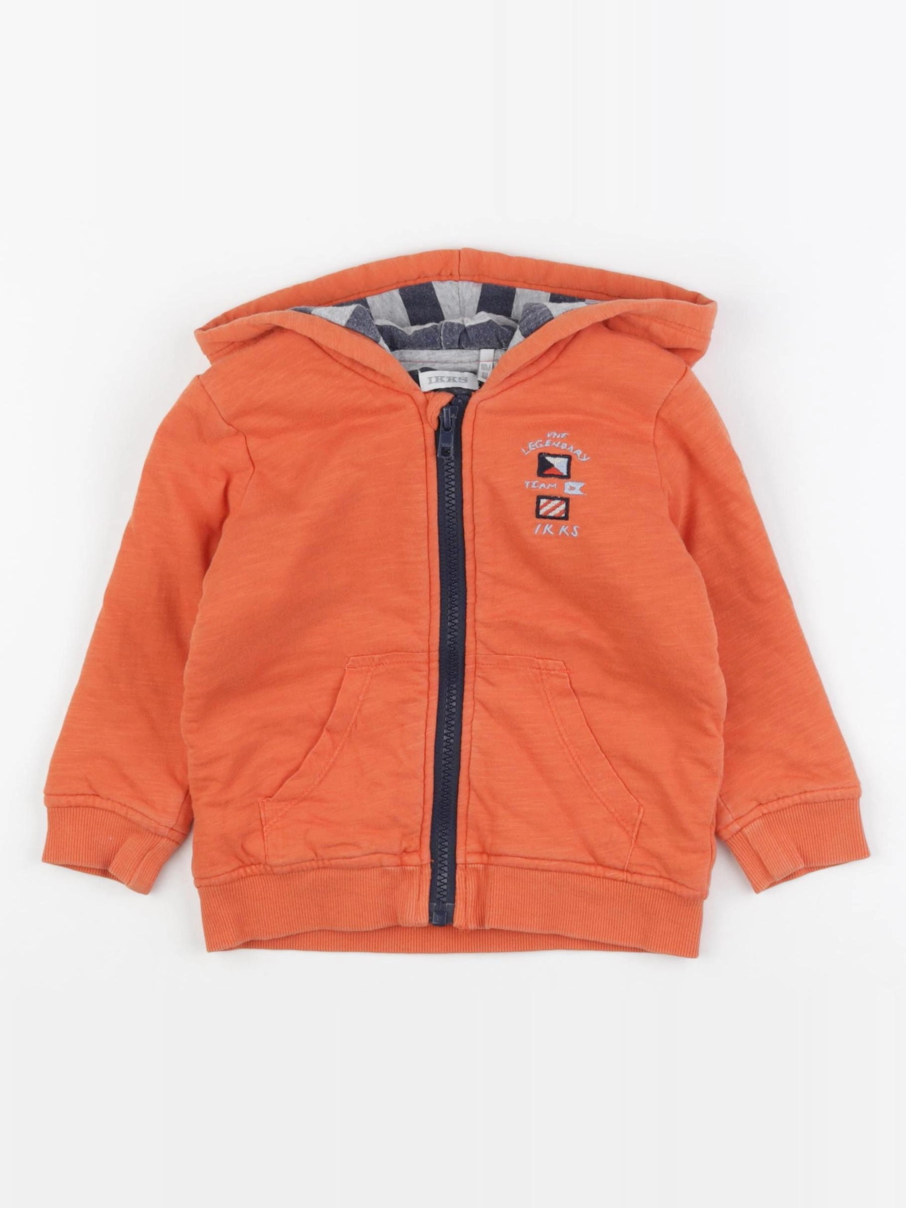 IKKS - sweat réversible, imprimé au dos orange - 18 mois