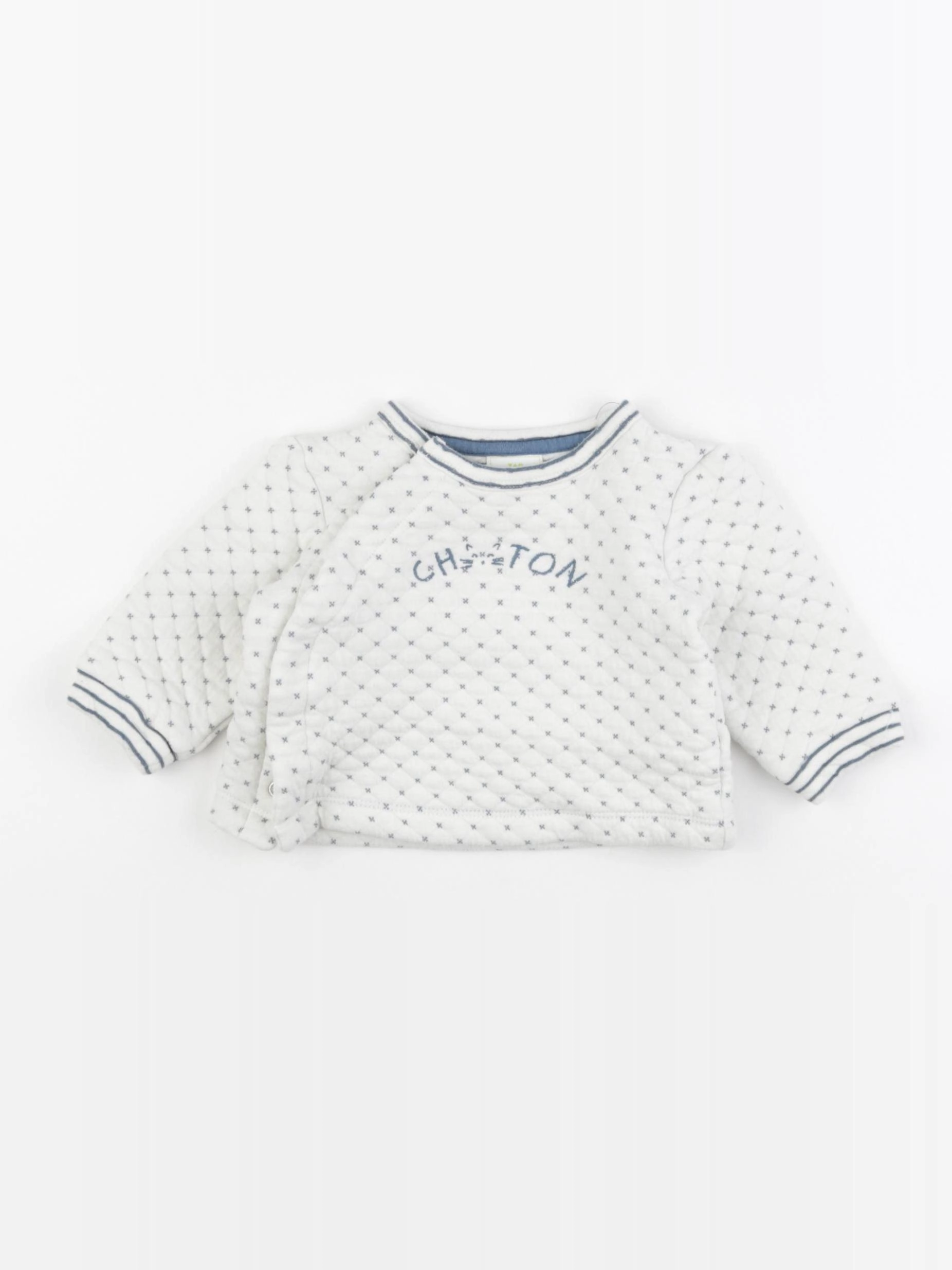 Tape à l'oeil - sweat blanc, bleu - 6 mois