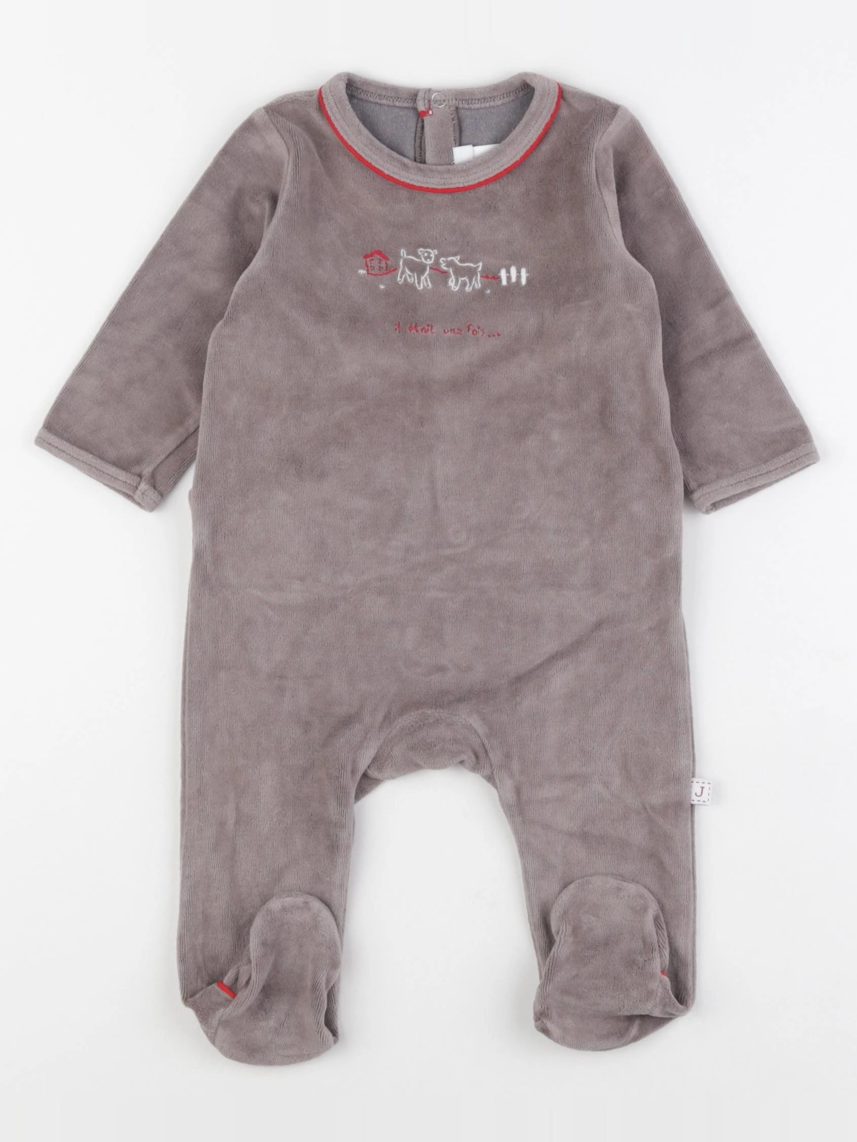 Jacadi - pyjama velours gris - 6 mois