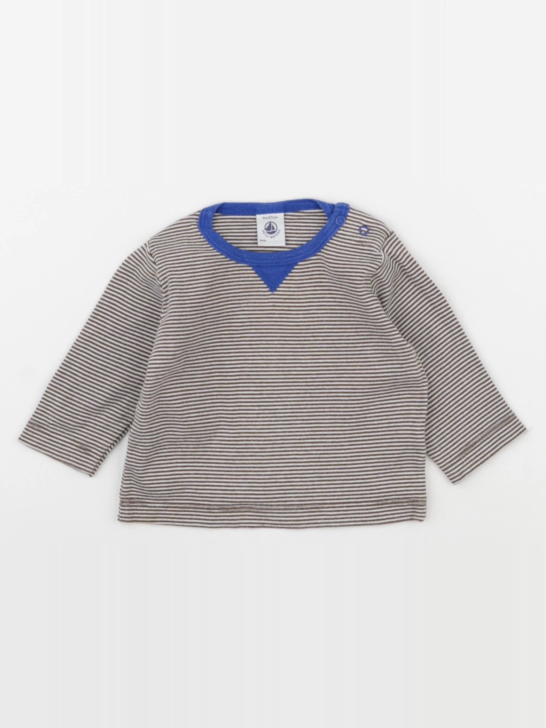 Petit Bateau - tee-shirt marron - 6 mois