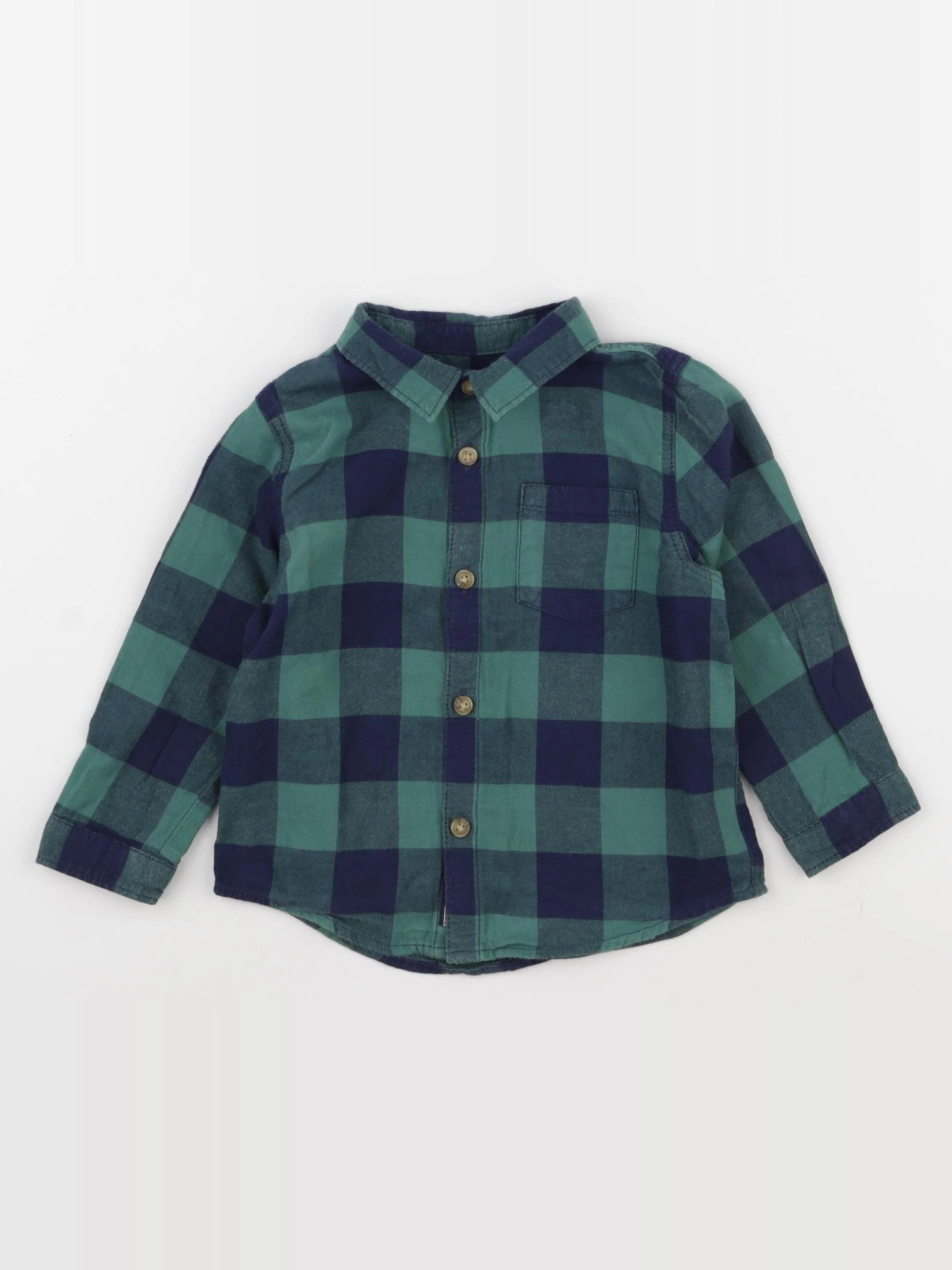 Zara - chemise bleu, vert - 12/18 mois