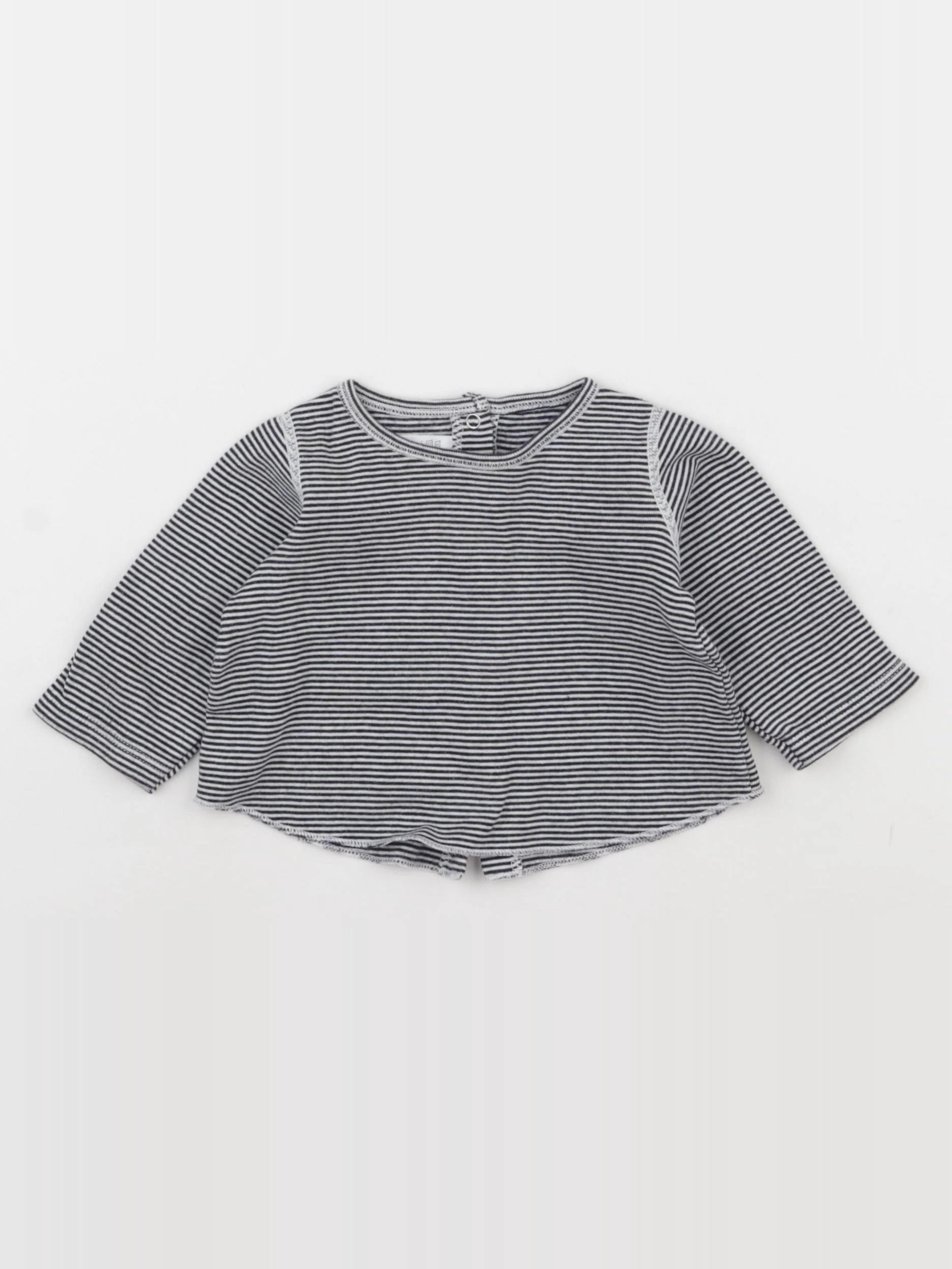 Petit Bateau - tee-shirt bleu, blanc - 3 mois