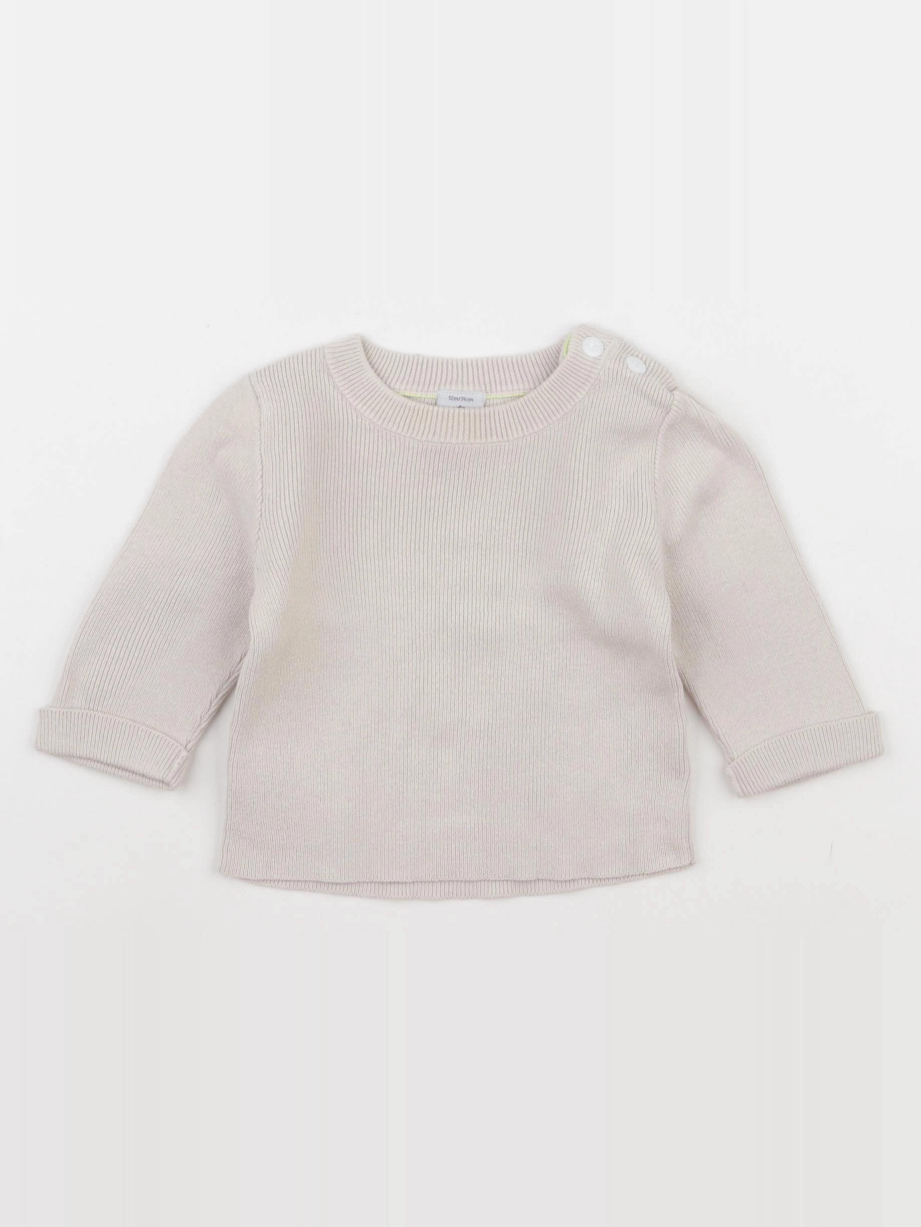 Petit Bateau - pull beige - 12 mois