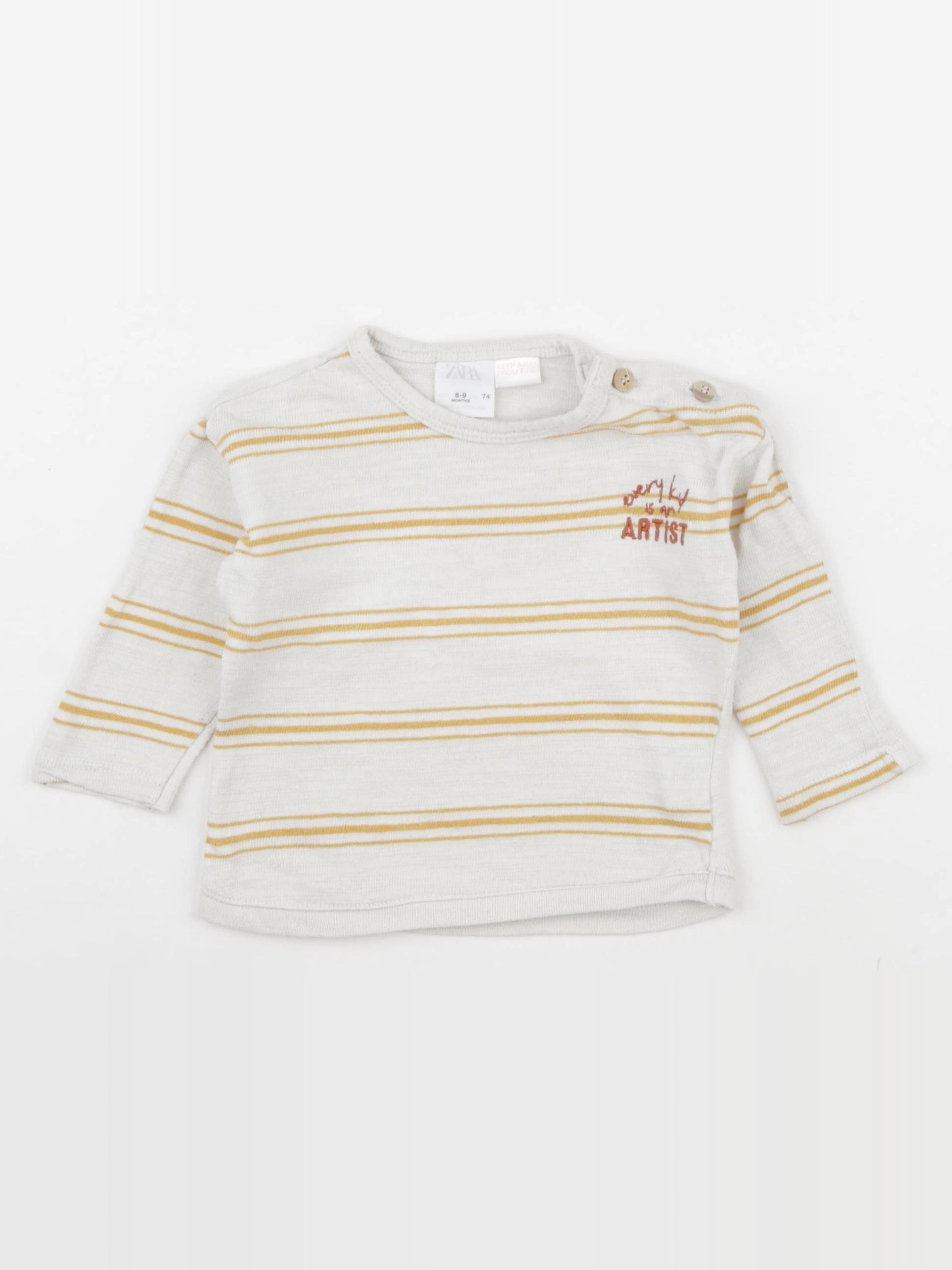 Zara - pull beige - 6/9 mois
