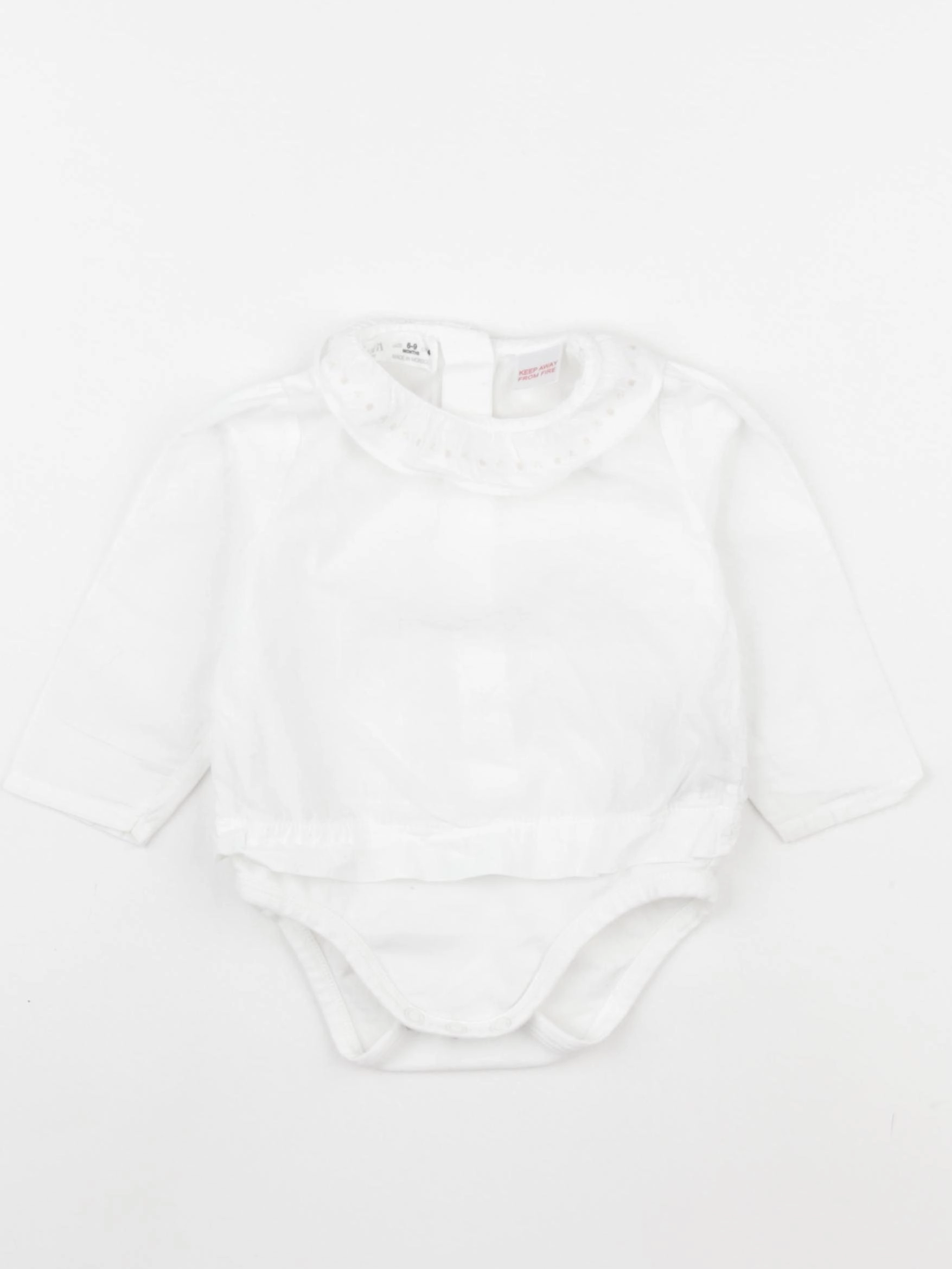 Zara - body à col blanc - 6/9 mois